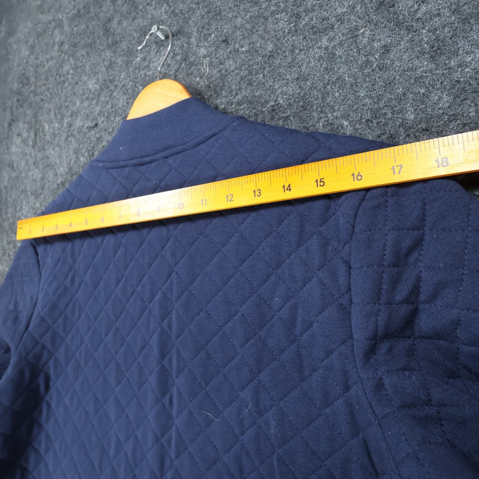 Athletic Works Quilted Bomber Jacket Girls M 8-10 Navy Blue Cotton Zip Up Coat - Thumbnail 6