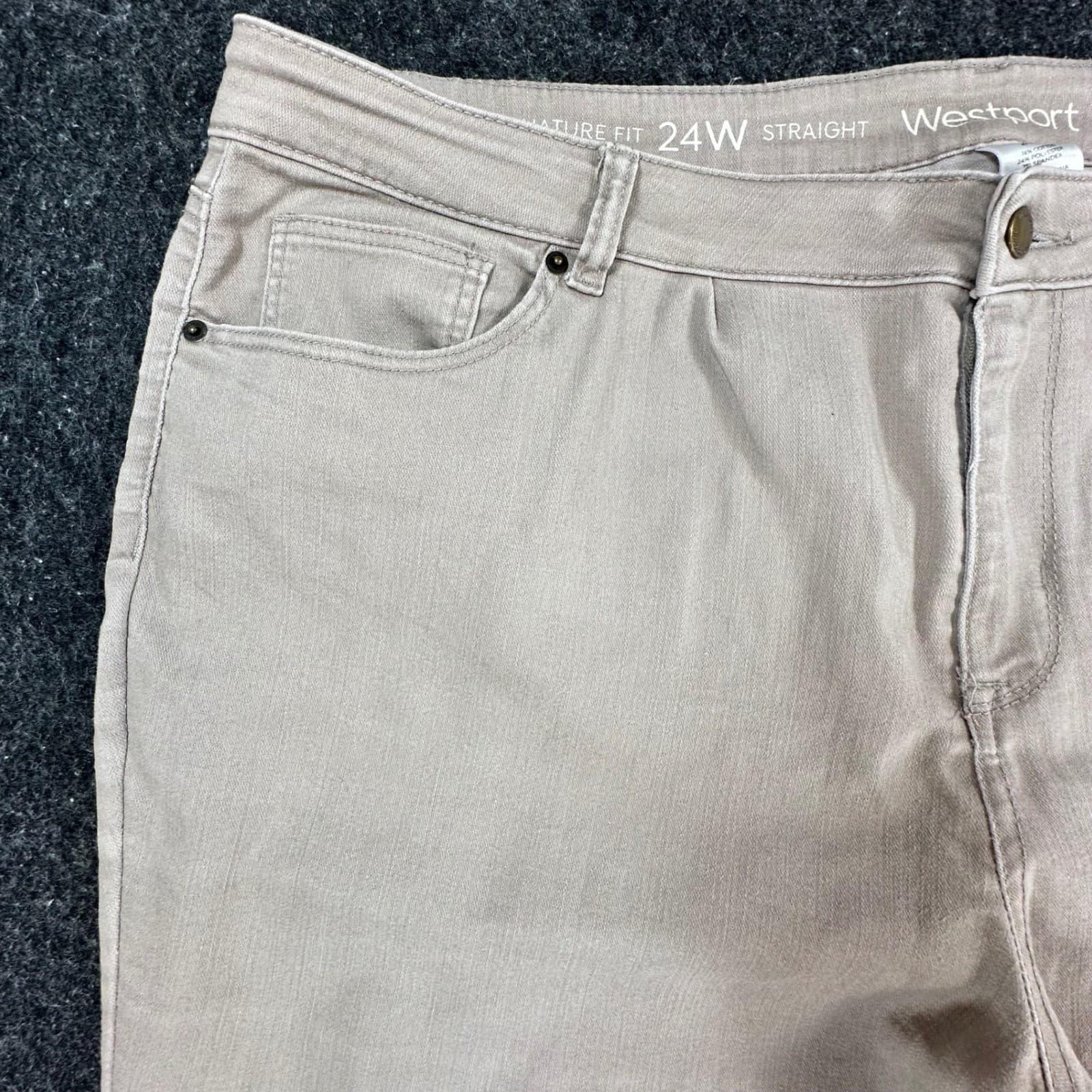 Westport Straight Leg Jeans Women 24W Tan Cotton Blend Signature Fit Stretch - Thumbnail 10