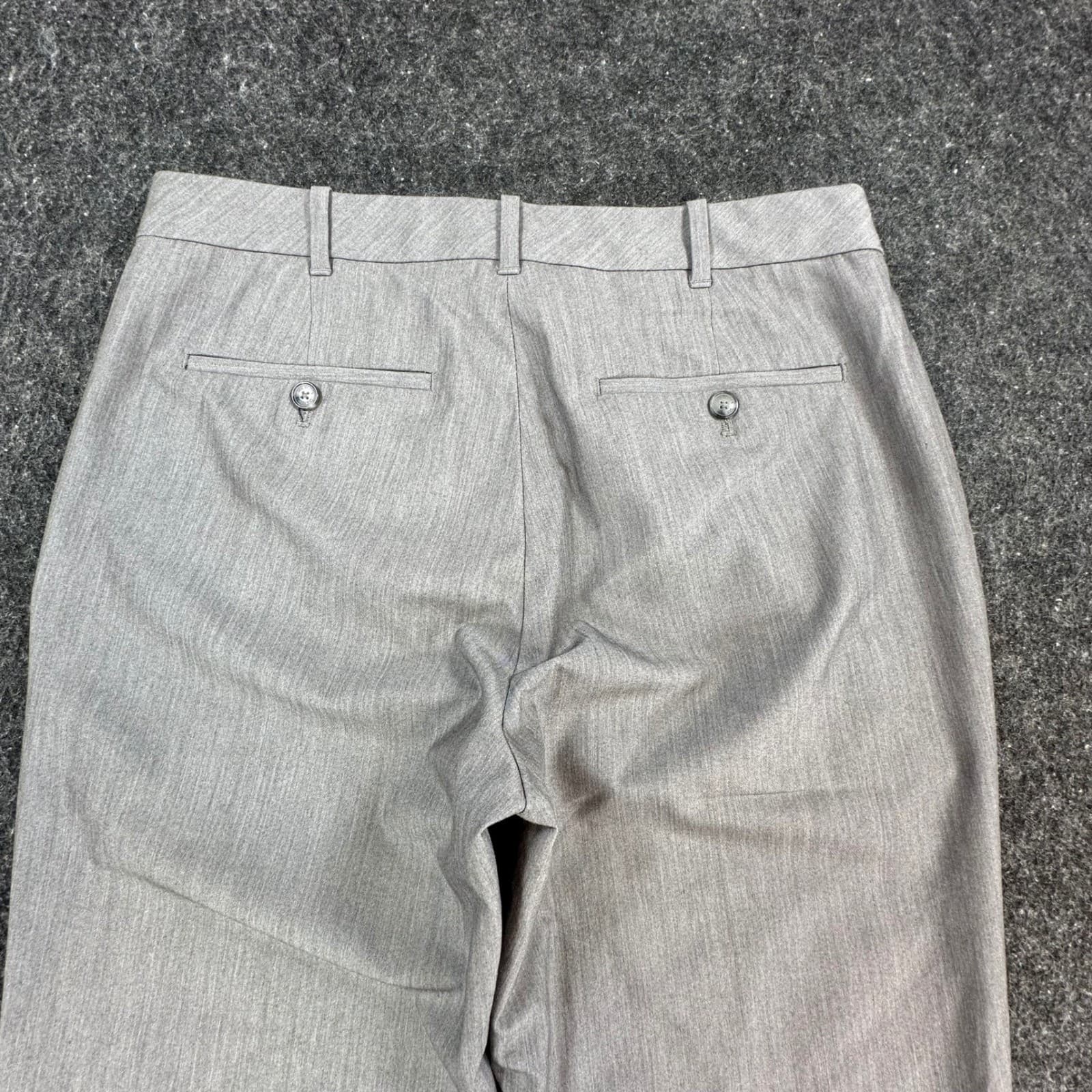 Van Heusen Dress Pants Mens 32x29 Gray Polyester Rayon Stretch Flat Front Slacks - Thumbnail 10