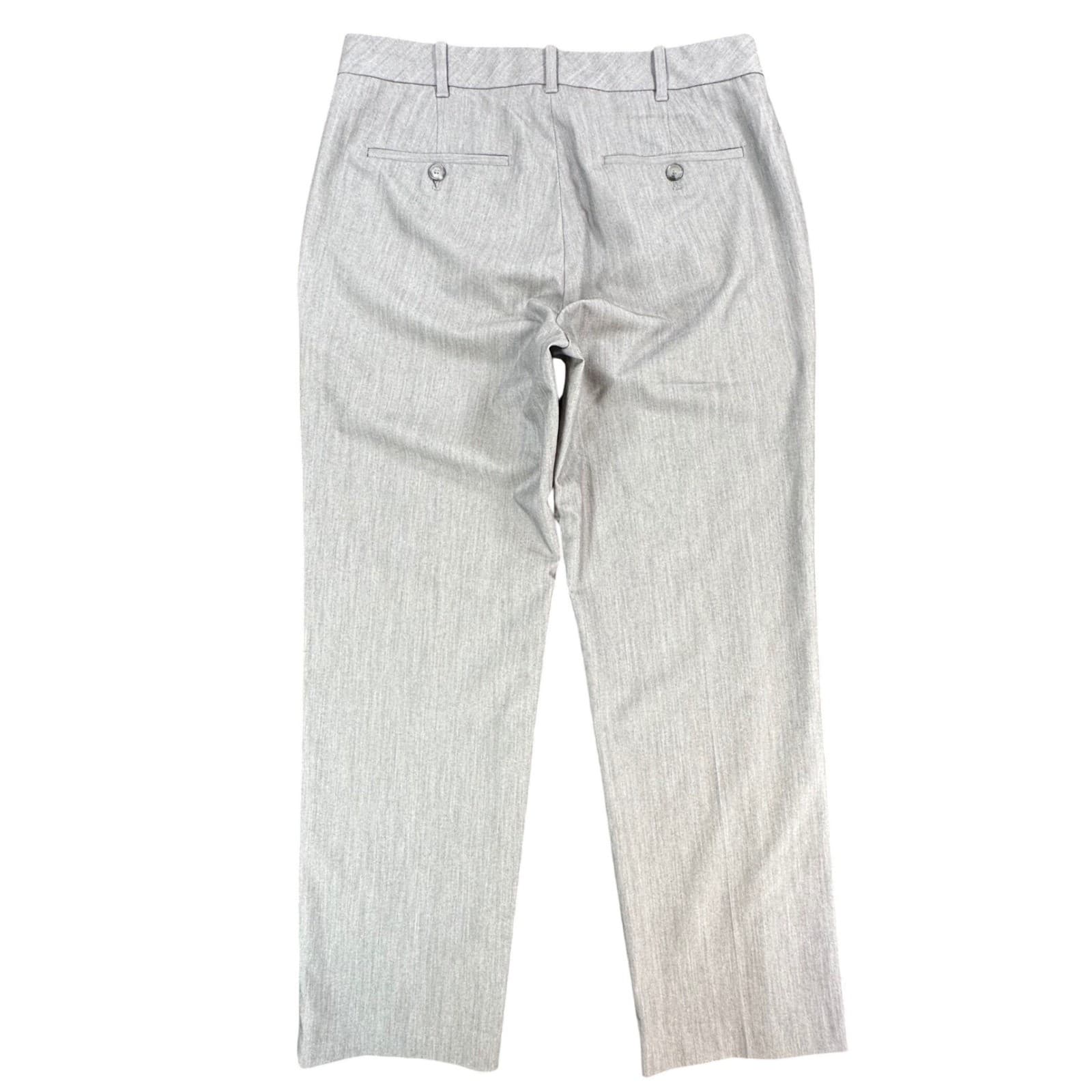 Van Heusen Dress Pants Mens 32x29 Gray Polyester Rayon Stretch Flat Front Slacks - Thumbnail 2