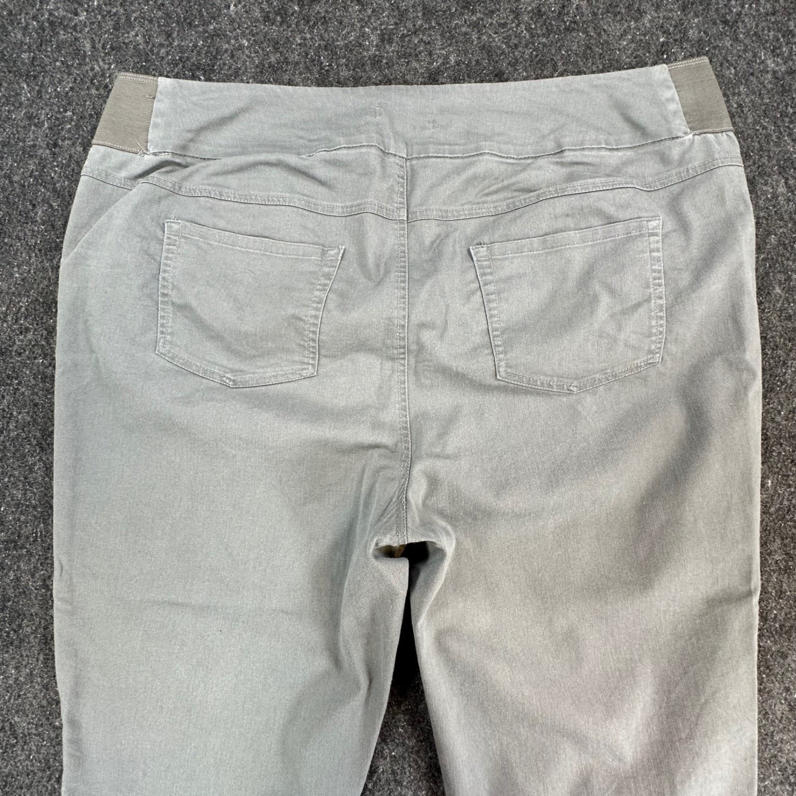 Woman Within Crop Pants Womens 24W Gray Cotton Blend Pull On Stretch Casual - Thumbnail 9