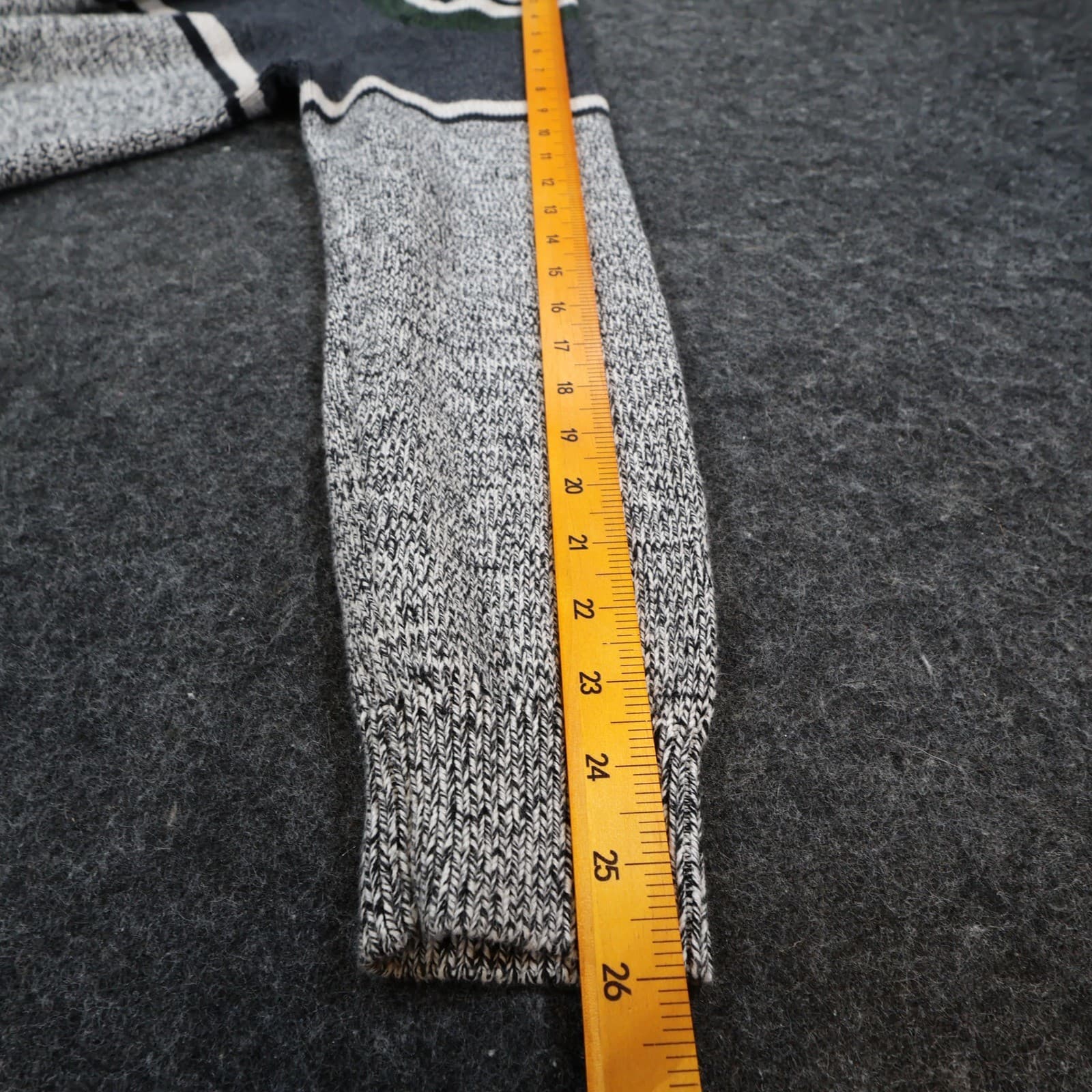 Chaps Sweater Mens L Green Gray Cotton Colorblock Mock Neck Quarter Button - Thumbnail 4