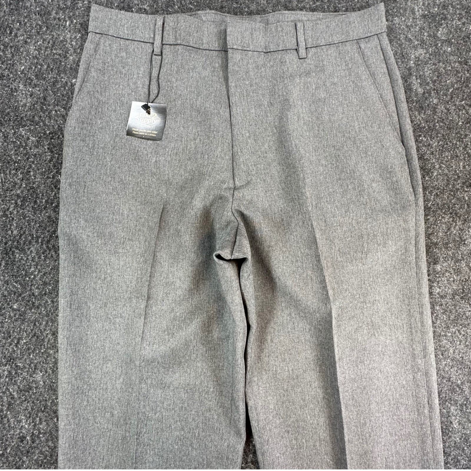 Levi Strauss Action Slacks Mens 34x30 Gray Polyester Dress Pants Regular Fit - Thumbnail 9