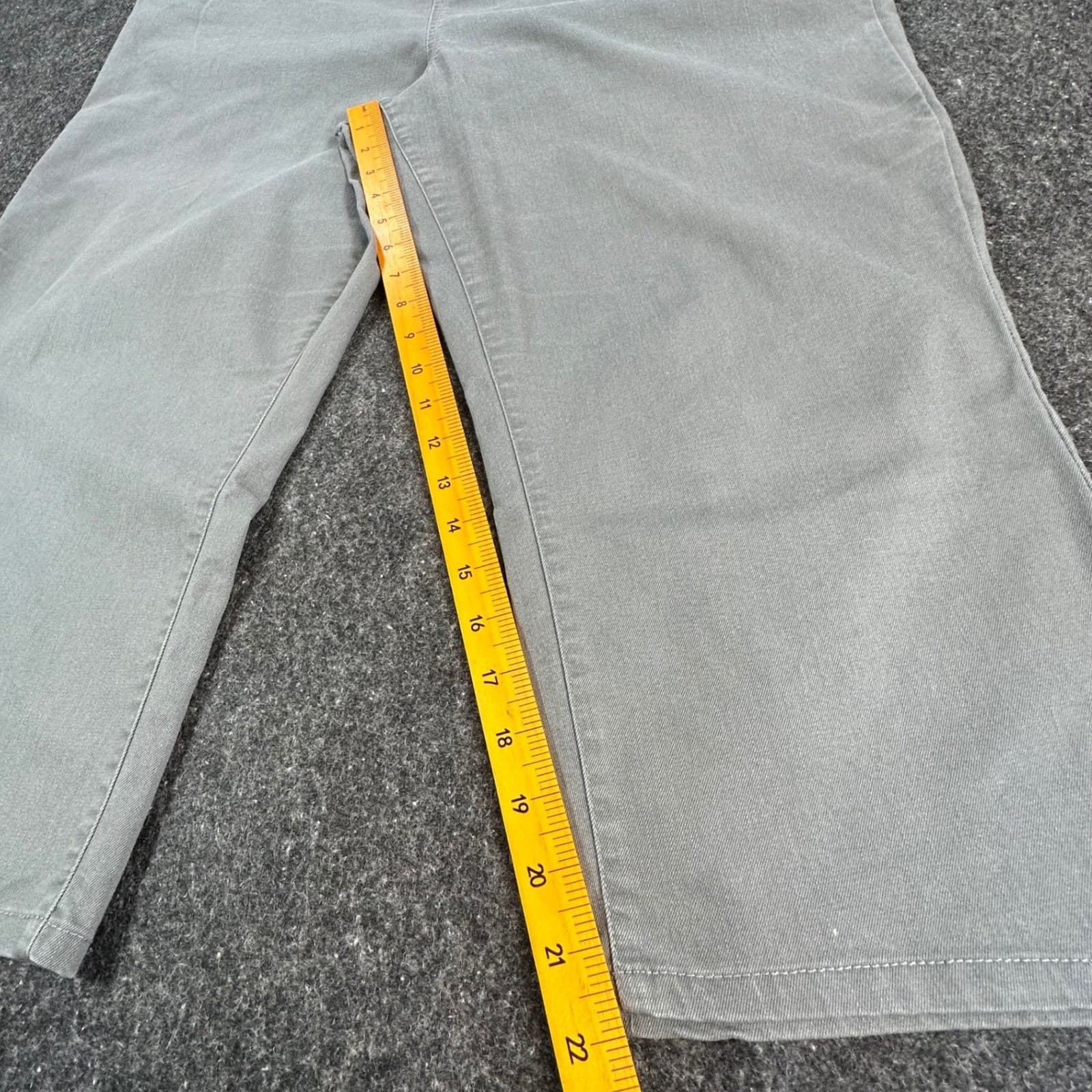 Woman Within Crop Pants Womens 24W Gray Cotton Blend Pull On Stretch Casual - Thumbnail 4