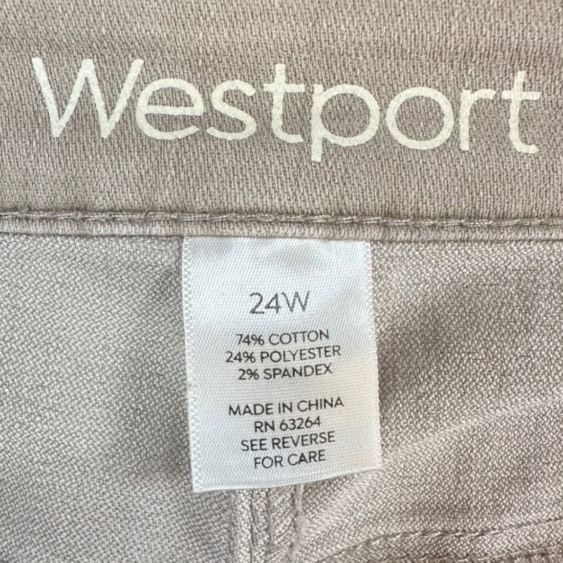 Westport Straight Leg Jeans Women 24W Tan Cotton Blend Signature Fit Stretch - Thumbnail 7