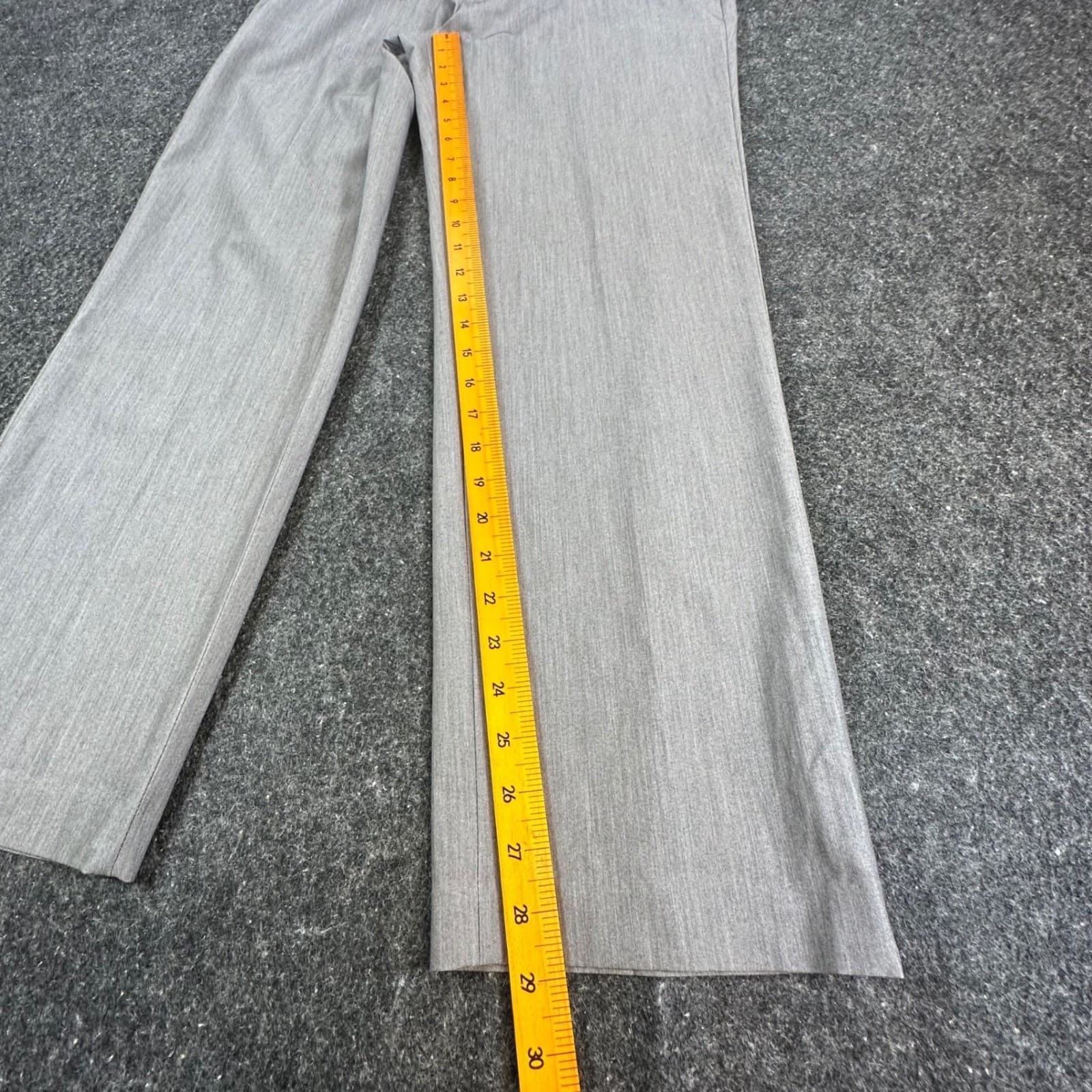 Van Heusen Dress Pants Mens 32x29 Gray Polyester Rayon Stretch Flat Front Slacks - Thumbnail 4