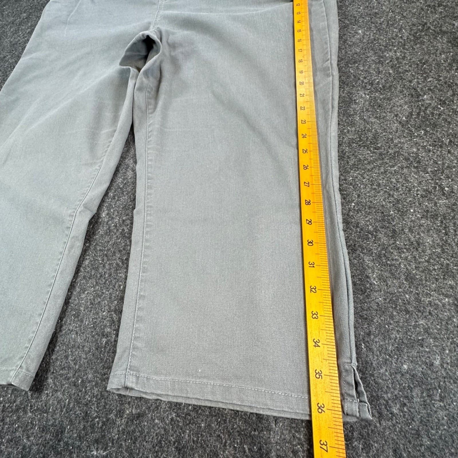 Woman Within Crop Pants Womens 24W Gray Cotton Blend Pull On Stretch Casual - Thumbnail 3