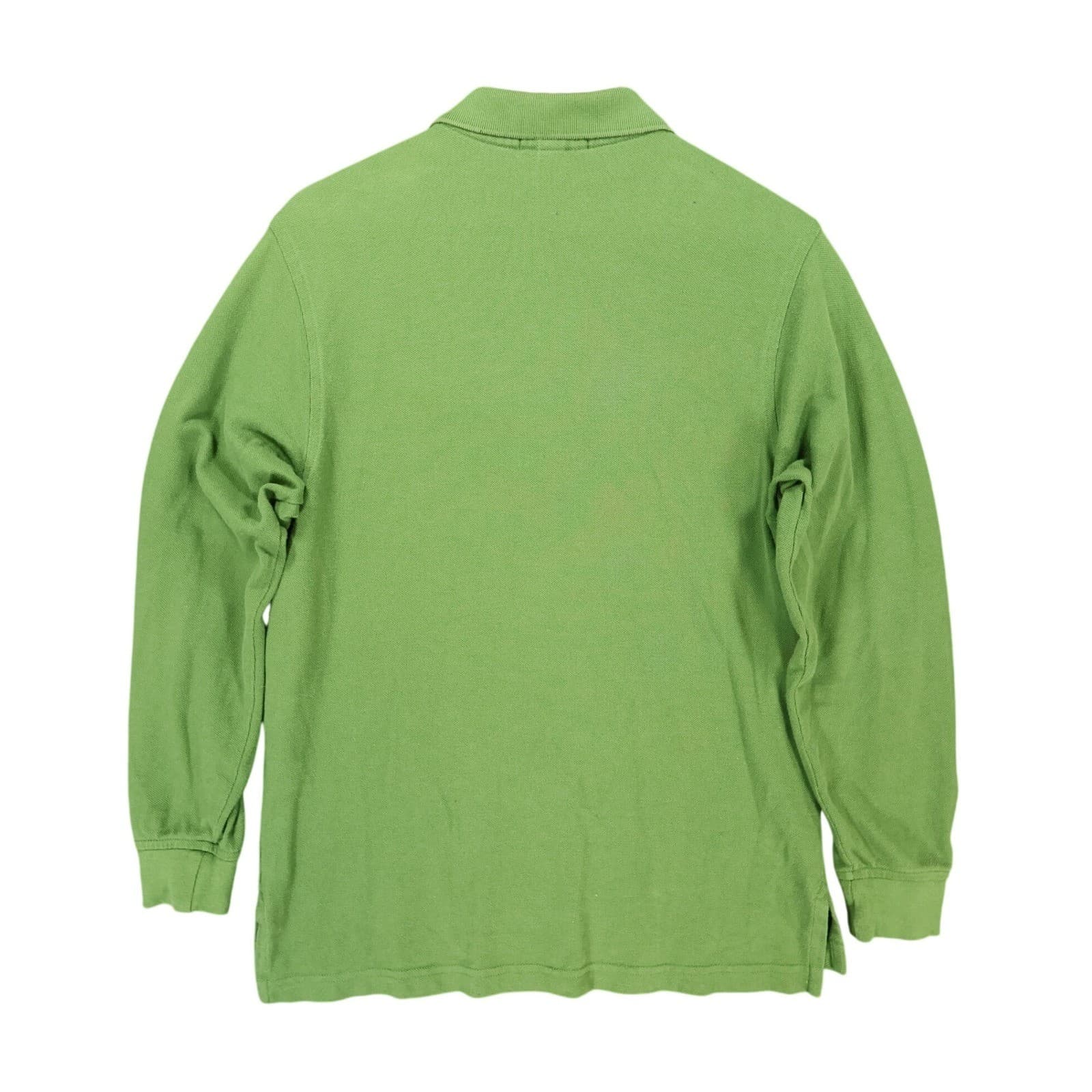 Lands' End Polo Boys L Green Excellent Long Sleeve Pique Cotton Shirt - Thumbnail 2