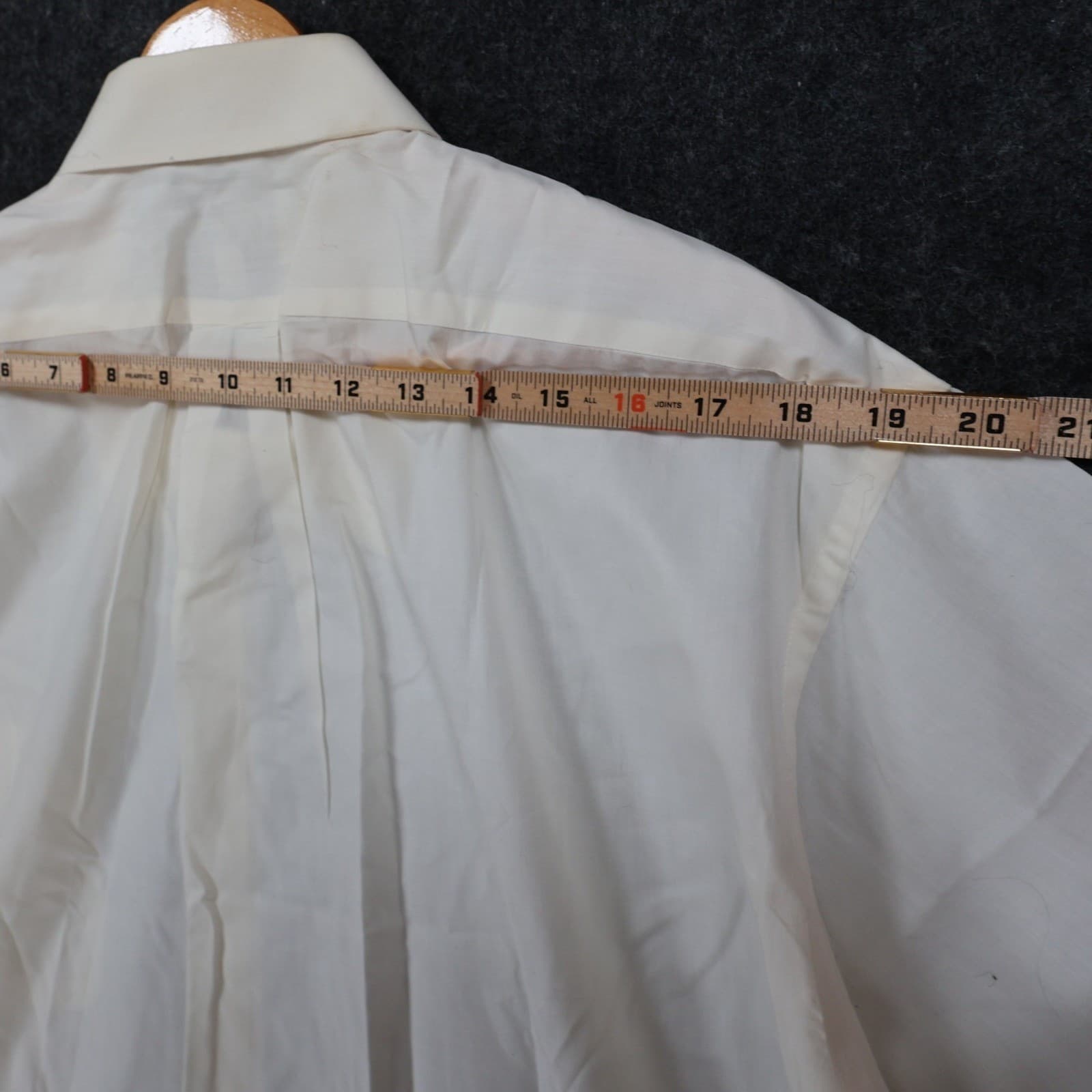 Umberto Rossi Button Down Mens 17.5 Ivory Excellent Short Sleeve - Thumbnail 6