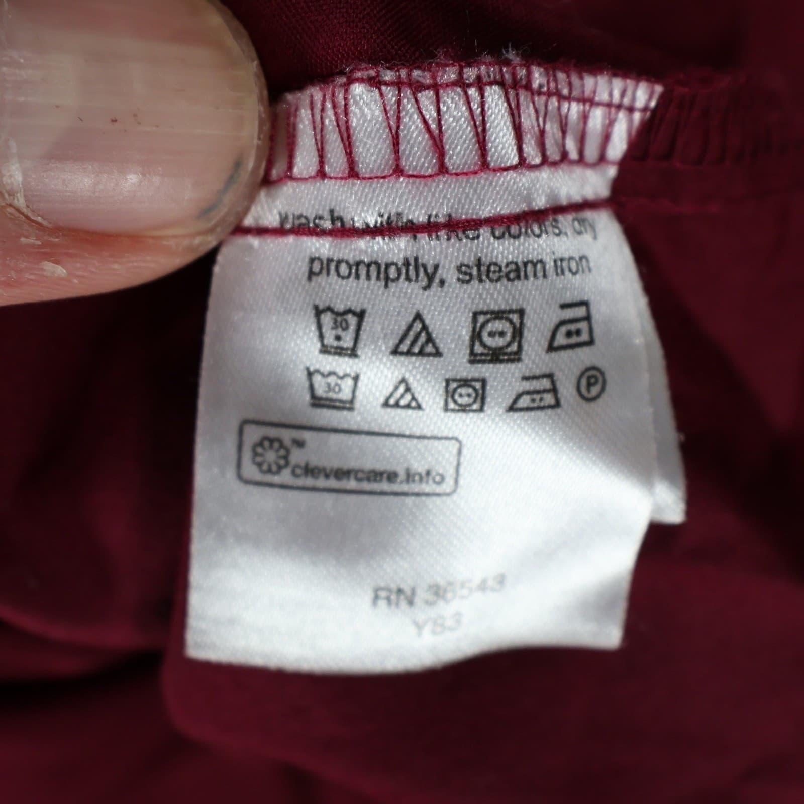 Van Heusen Flex Button Down Mens 2XL Maroon Excellent Wrinkle Free Regular Fit - Thumbnail 8