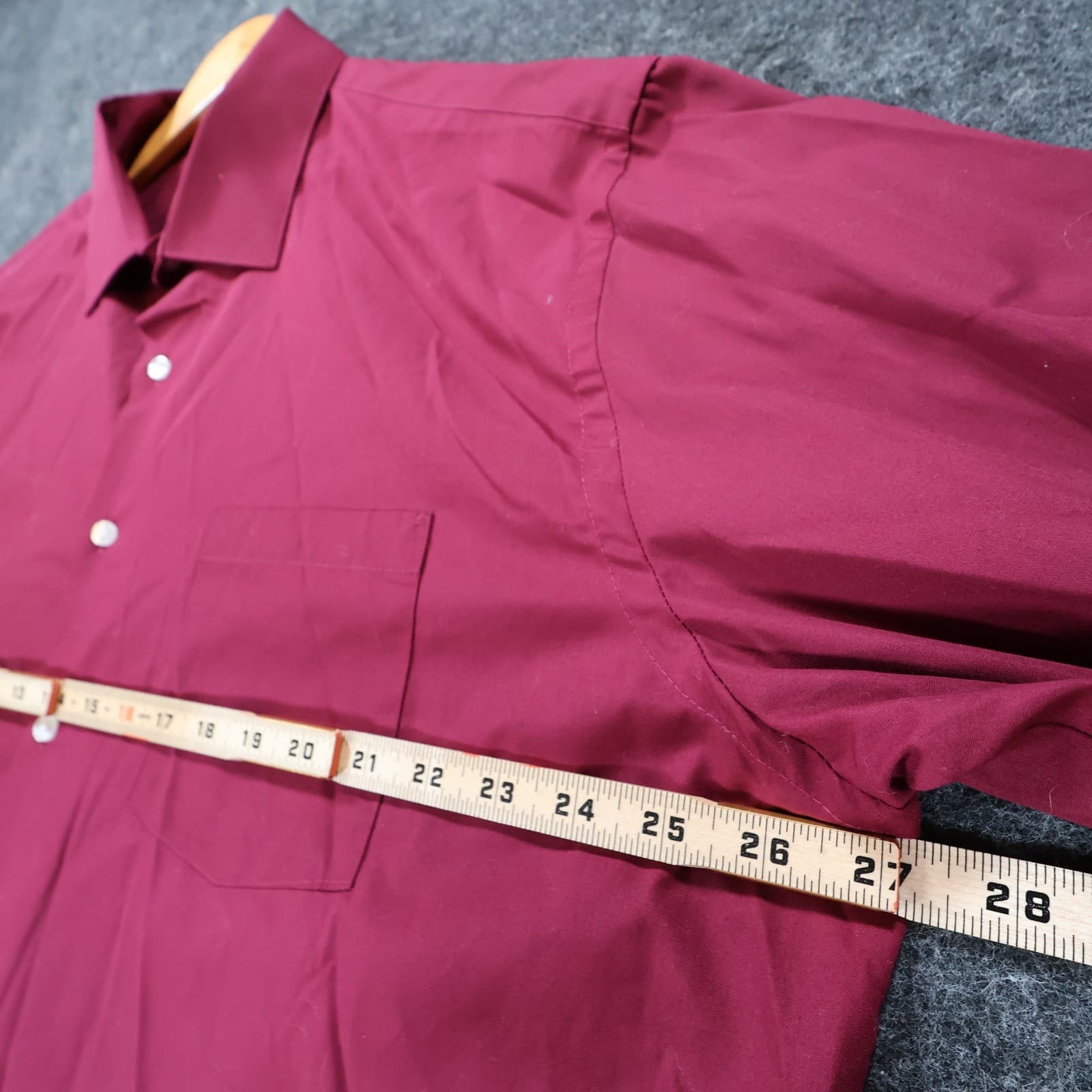 Van Heusen Flex Button Down Mens 2XL Maroon Excellent Wrinkle Free Regular Fit - Thumbnail 3