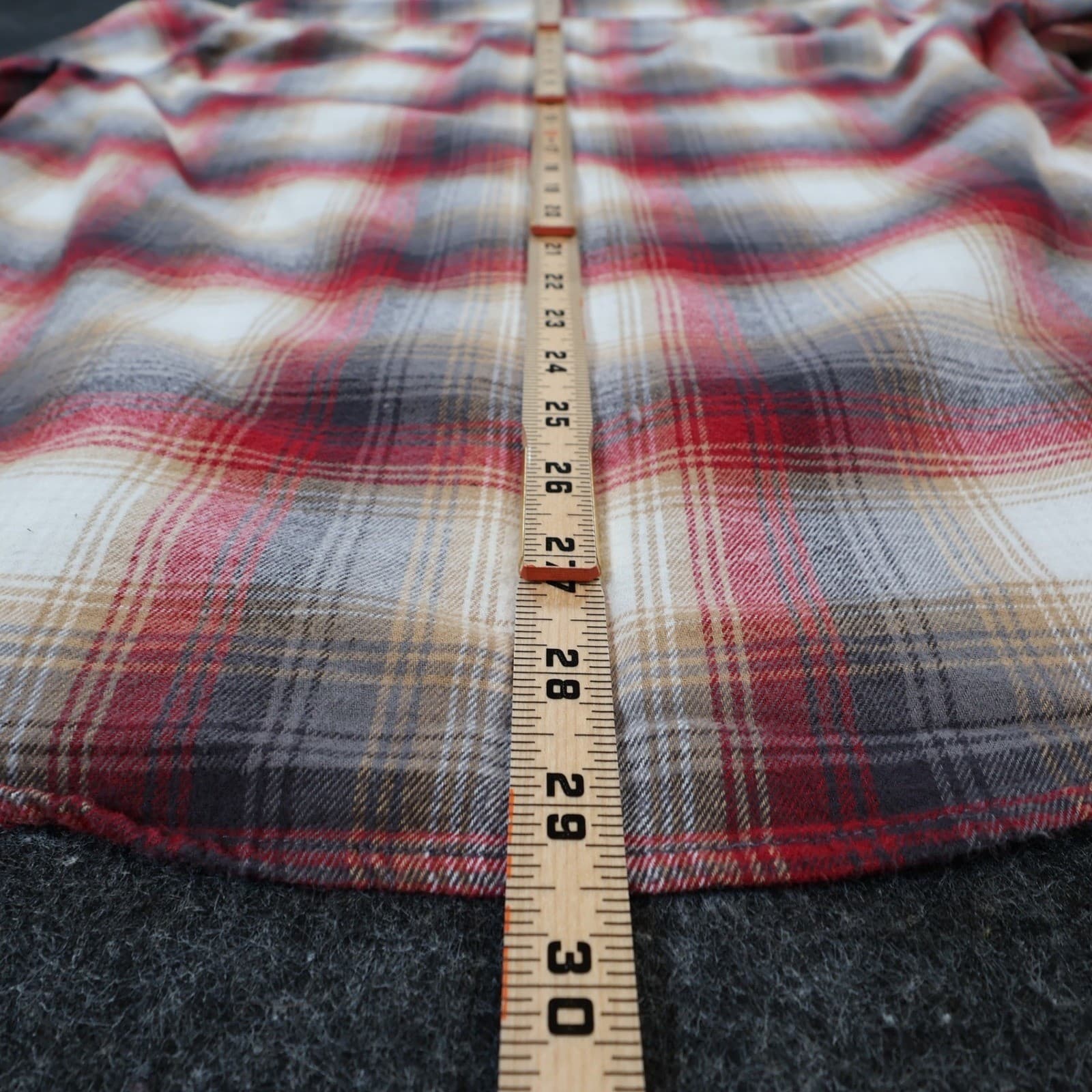Weatherproof Vintage Flannel Mens L Red Excellent Plaid Button Up - Thumbnail 5