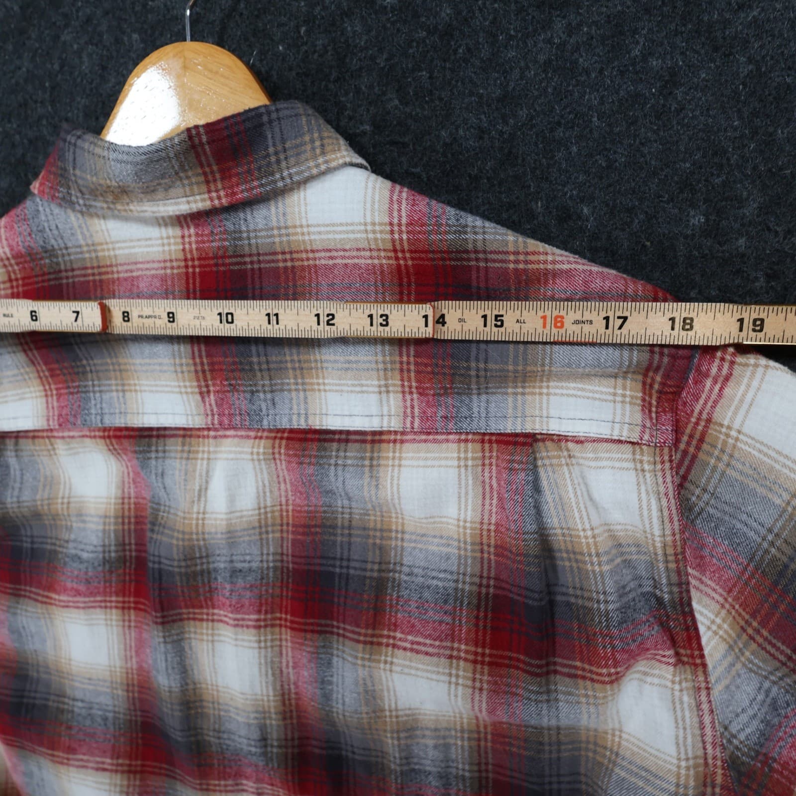 Weatherproof Vintage Flannel Mens L Red Excellent Plaid Button Up - Thumbnail 6