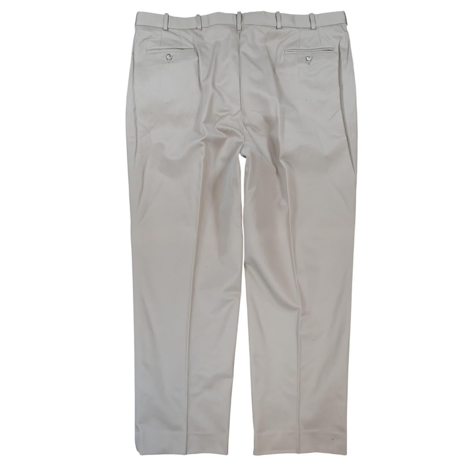 Lands End Chinos Mens 44 Long Beige Excellent Pleated Twill - Thumbnail 2