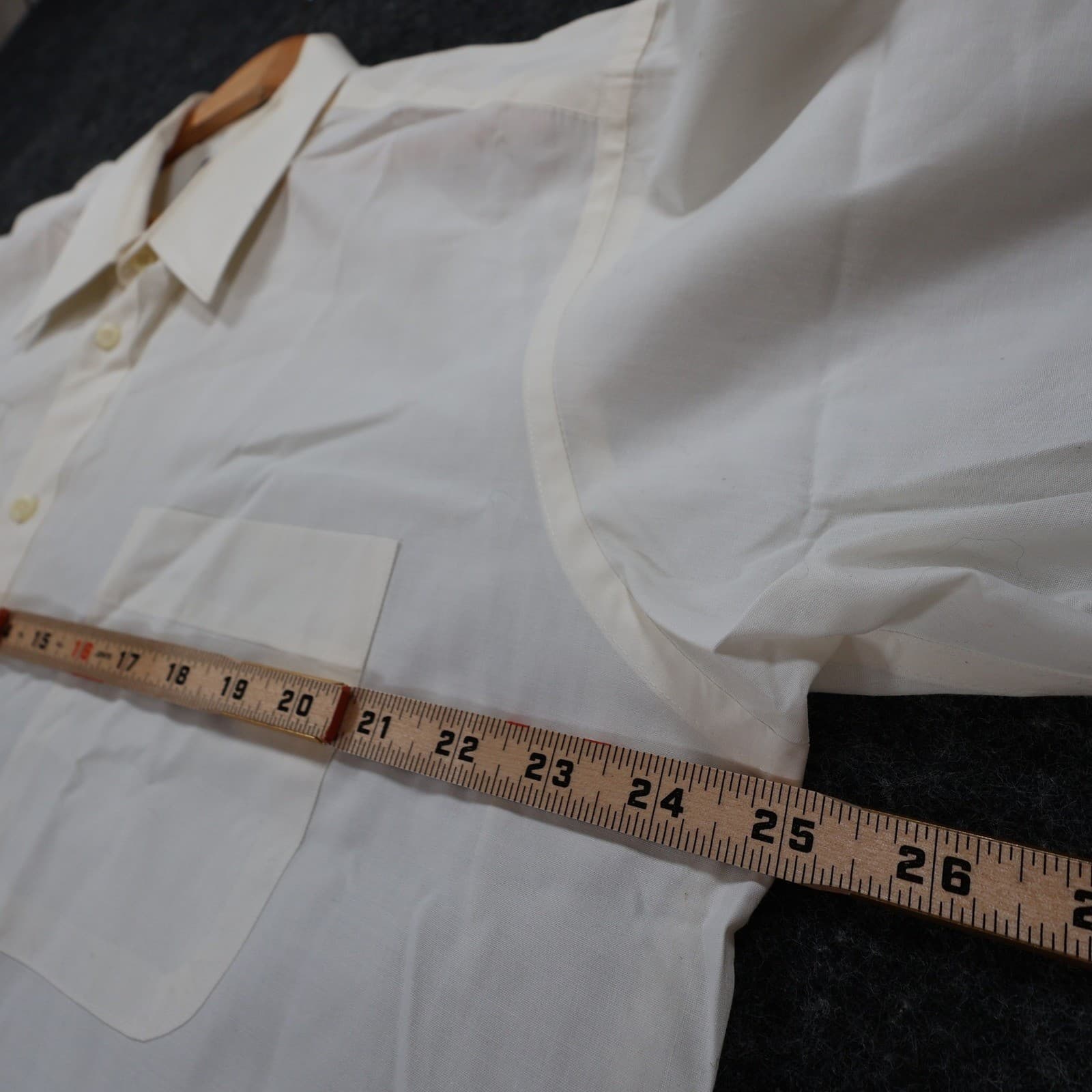 Umberto Rossi Button Down Mens 17.5 Ivory Excellent Short Sleeve - Thumbnail 4