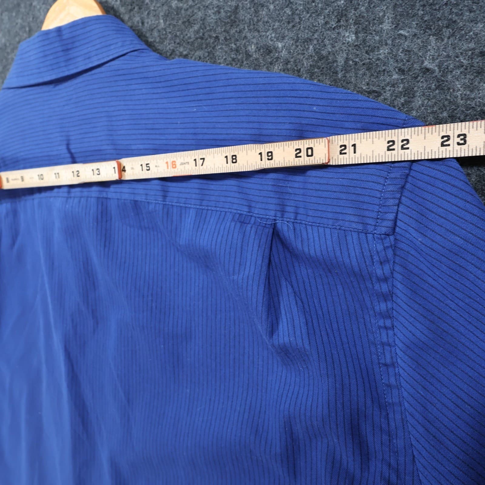 Van Heusen Button Down Mens XXL Blue Excellent Striped - Thumbnail 6