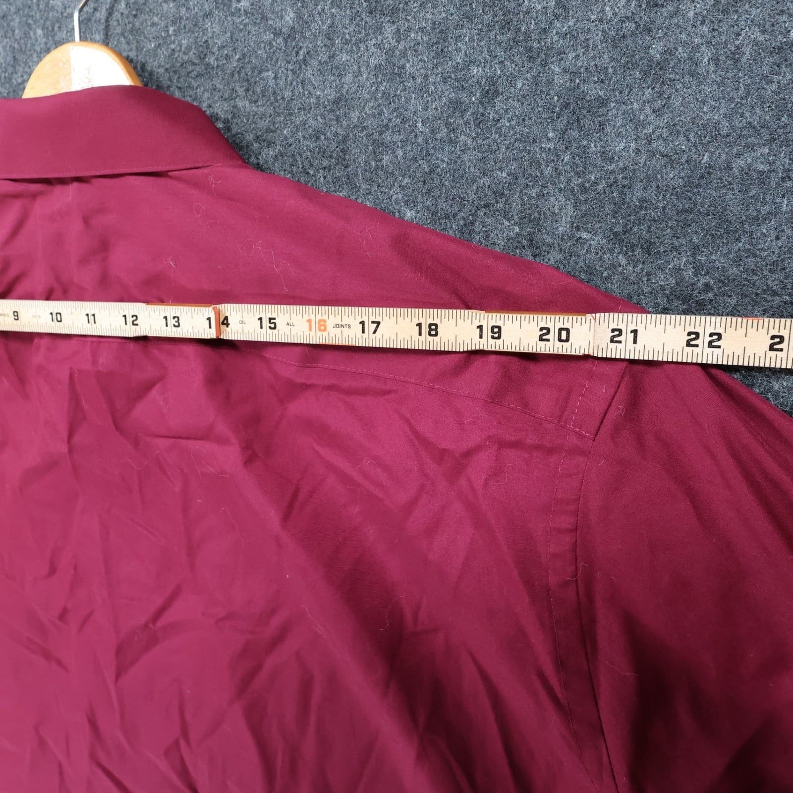 Van Heusen Flex Button Down Mens 2XL Maroon Excellent Wrinkle Free Regular Fit - Thumbnail 6