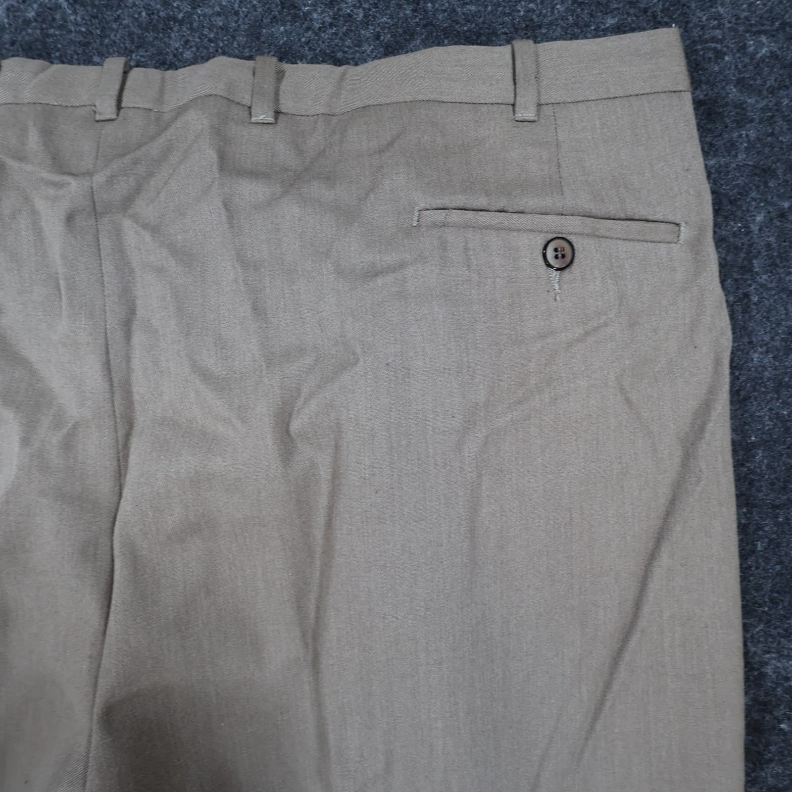 Context Pleated Dress Pants Mens 44 Brown Excellent 100% Wool Made in Canada - Thumbnail 10