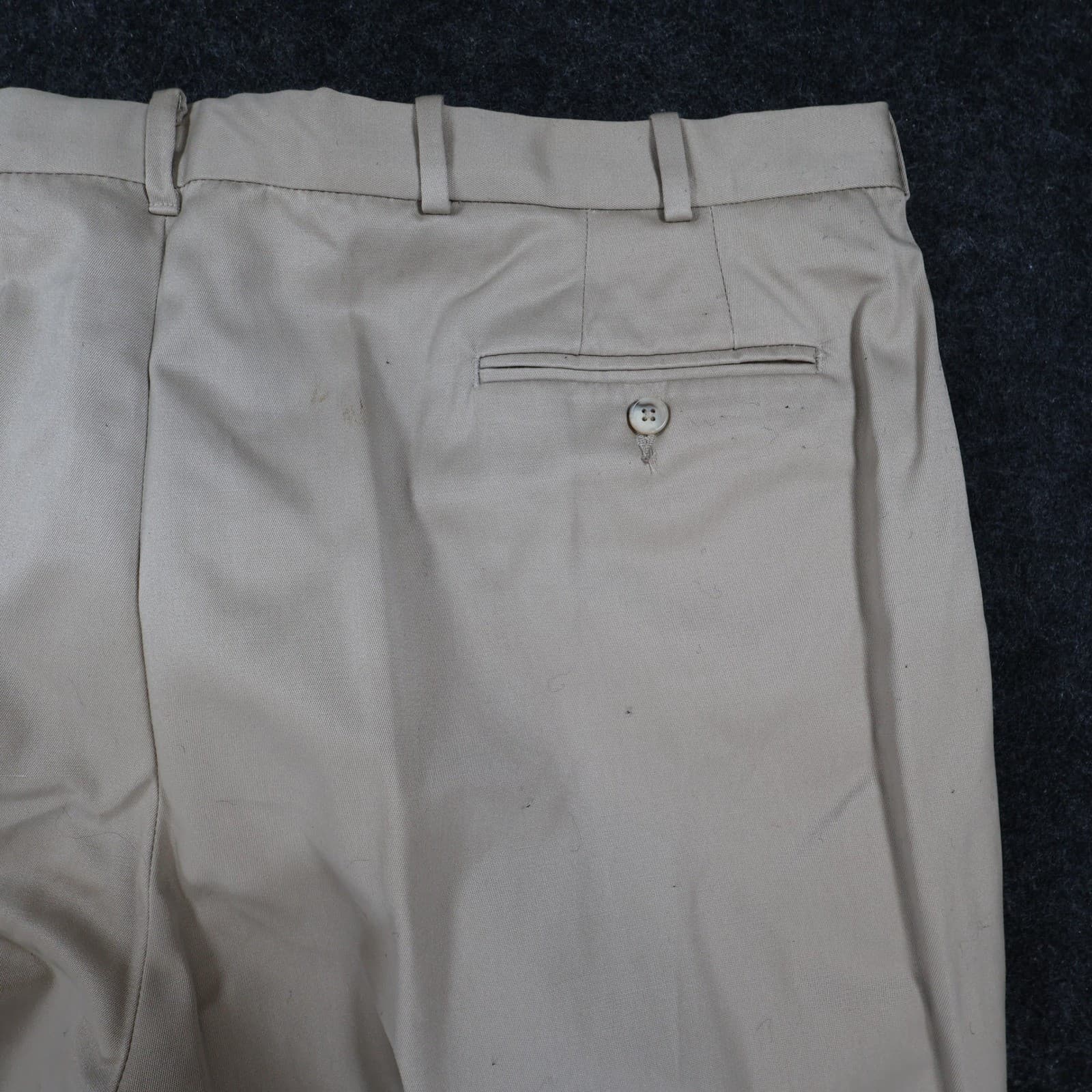 Lands End Chinos Mens 44 Long Beige Excellent Pleated Twill - Thumbnail 10