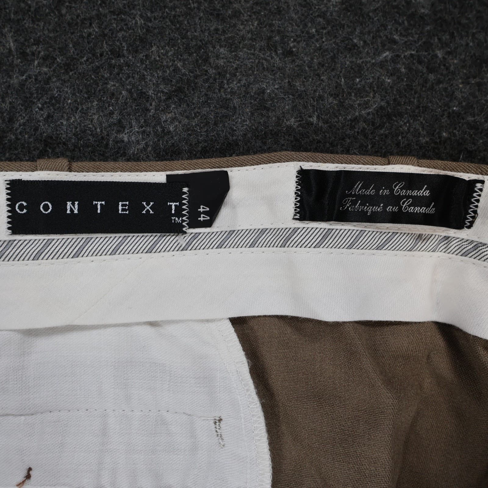 Context Pleated Dress Pants Mens 44 Brown Excellent 100% Wool Made in Canada - Thumbnail 7