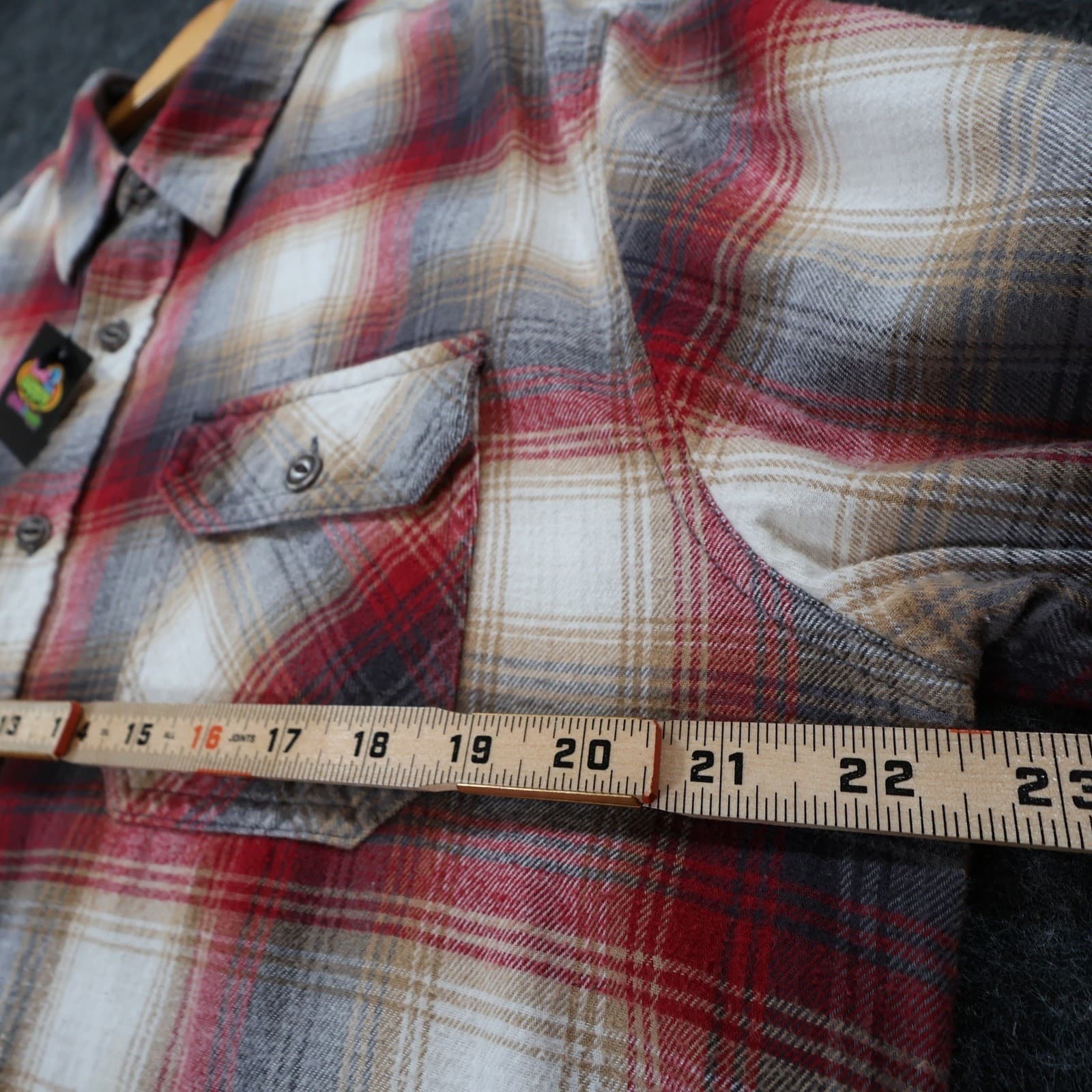 Weatherproof Vintage Flannel Mens L Red Excellent Plaid Button Up - Thumbnail 3