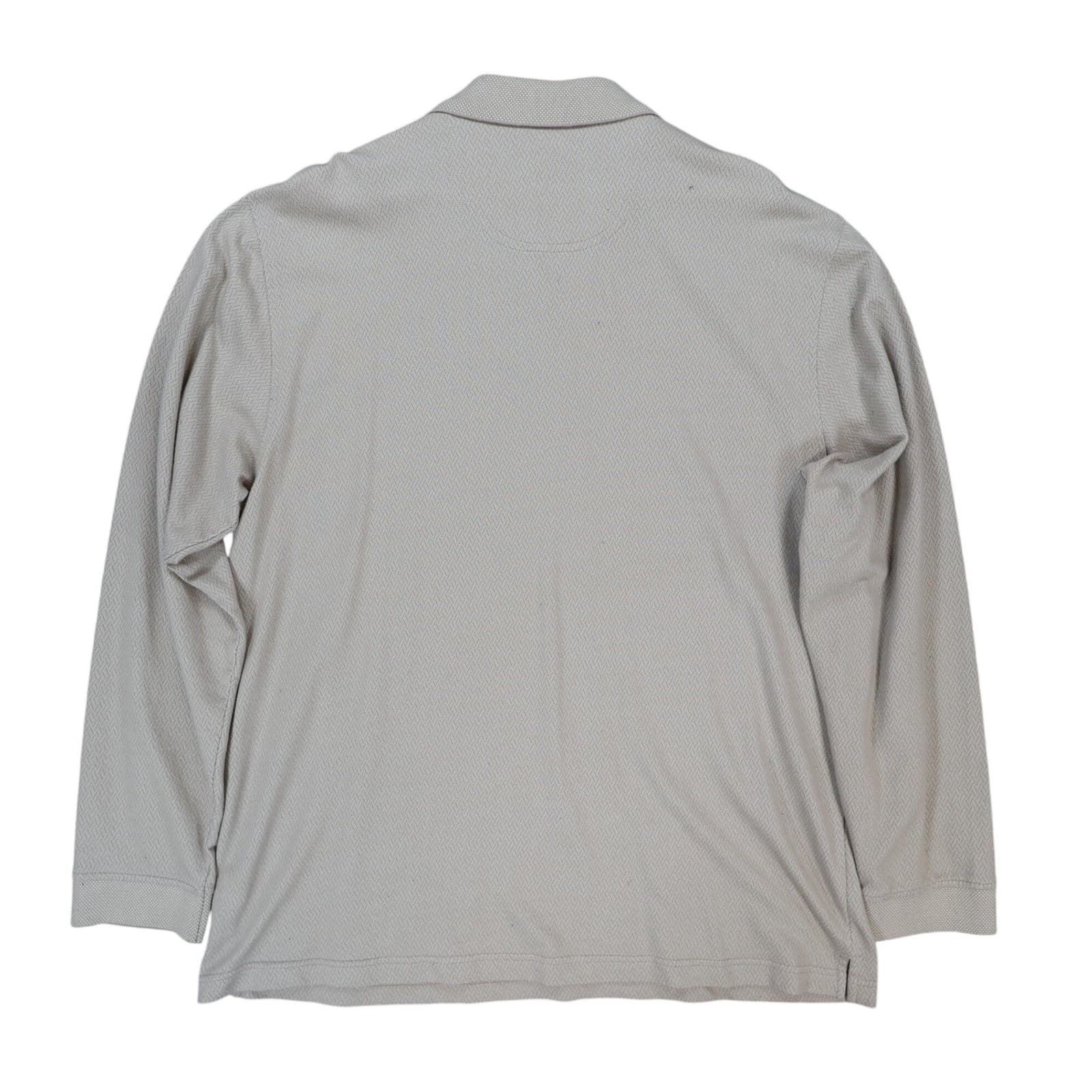 Van Heusen Polo Mens XL Beige Excellent Long Sleeve Textured Knit - Thumbnail 2