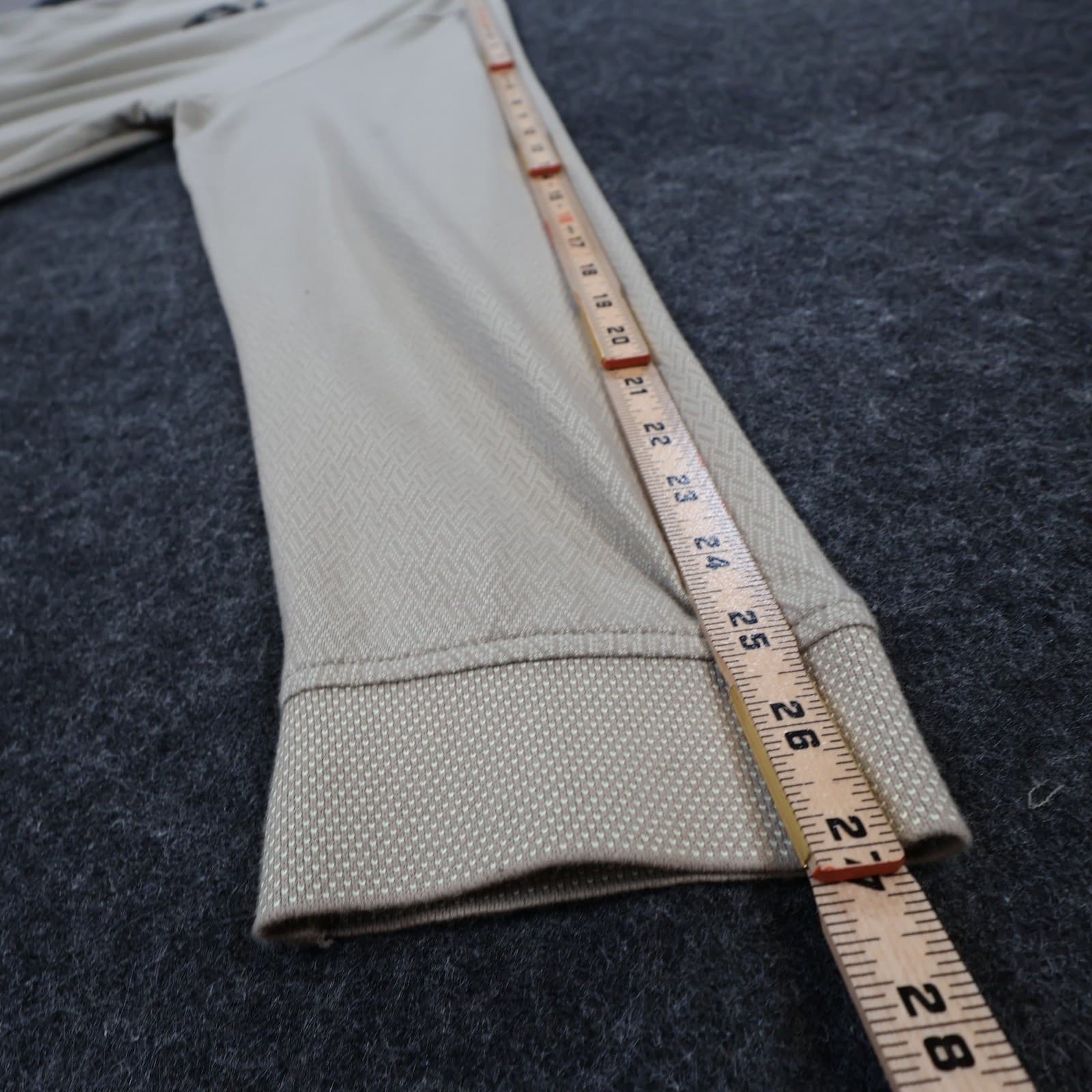 Van Heusen Polo Mens XL Beige Excellent Long Sleeve Textured Knit - Thumbnail 4