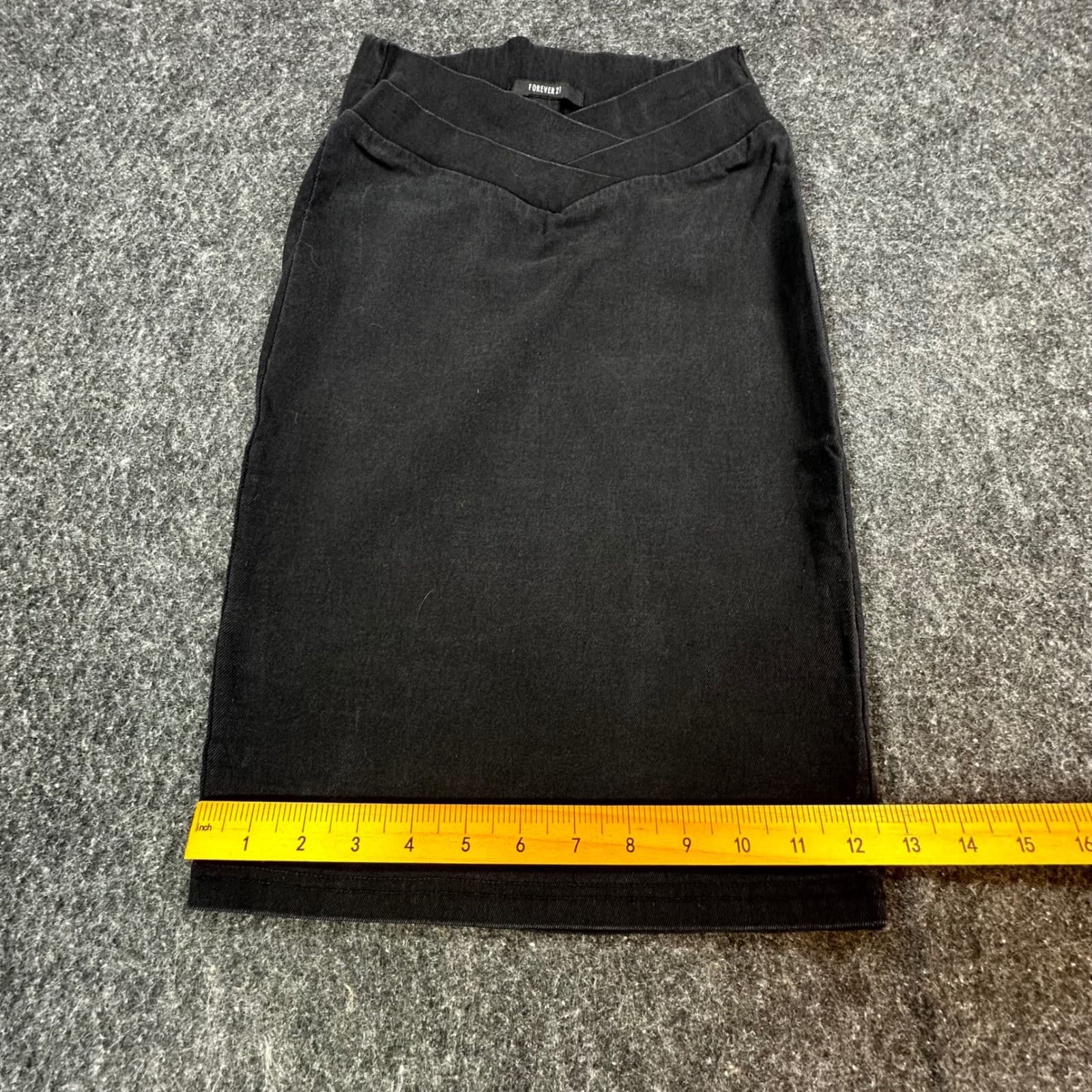 Forever 21 Pencil Skirt Womens S Black Cotton Blend Crossover V-Waist Bodycon - Thumbnail 4