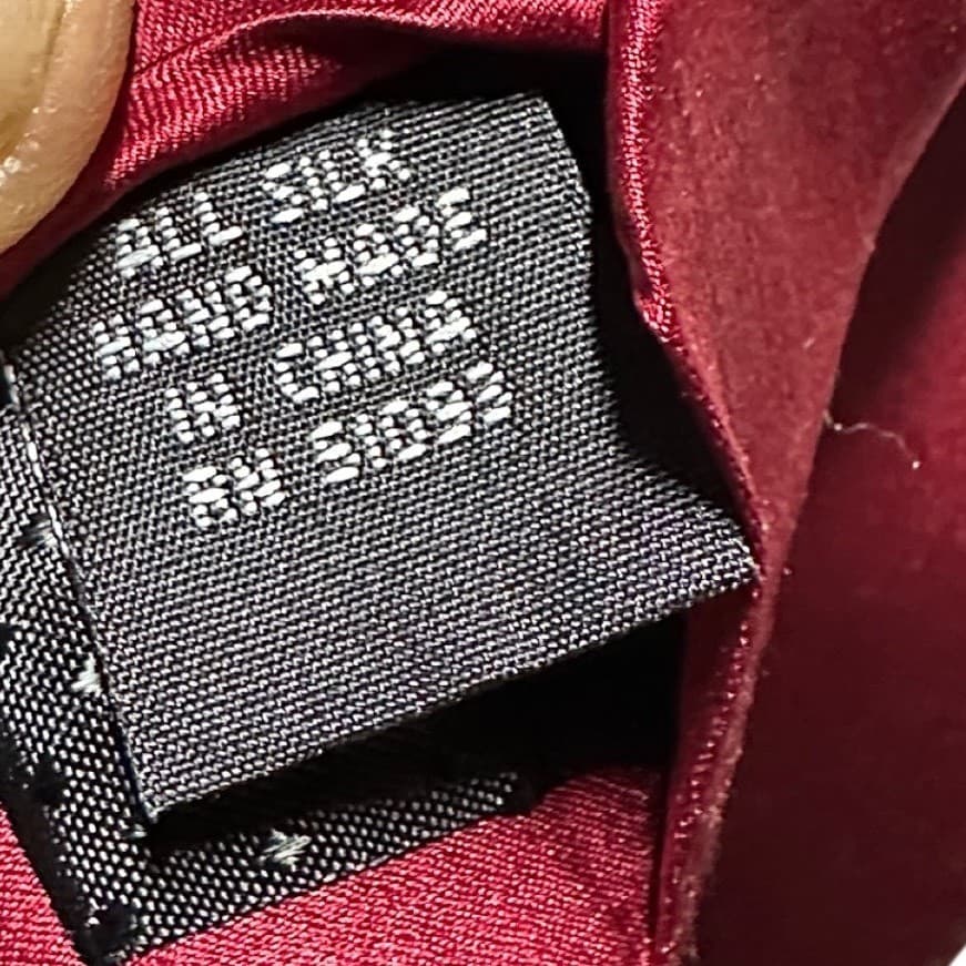 Puritan Mens Burgundy Solid Silk Necktie Satin Finish Classic Formal Tie - Thumbnail 5