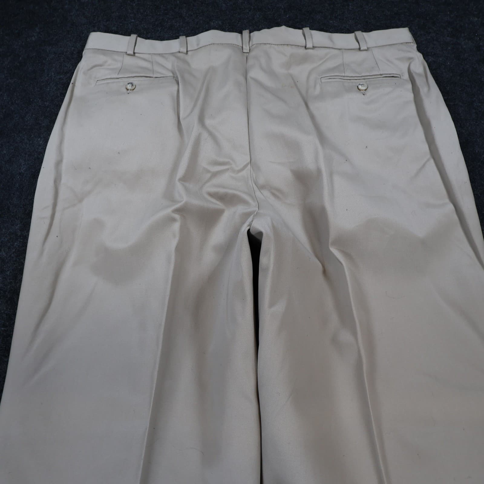 Lands End Chinos Mens 44 Long Beige Excellent Pleated Twill - Thumbnail 12