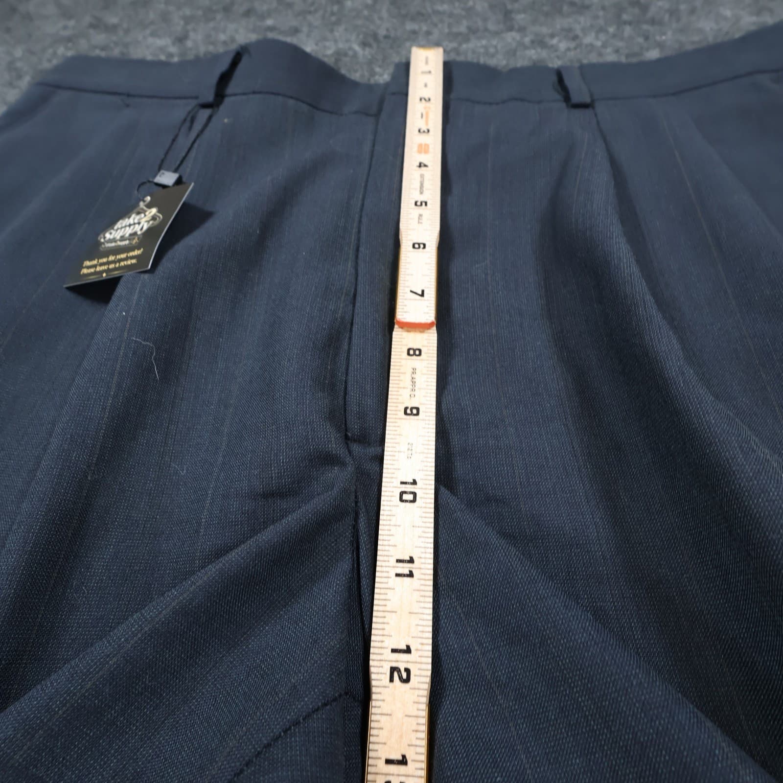 Haggar Dress Pants Mens 36x29 Blue Excellent Pinstripe Pleated - Thumbnail 5