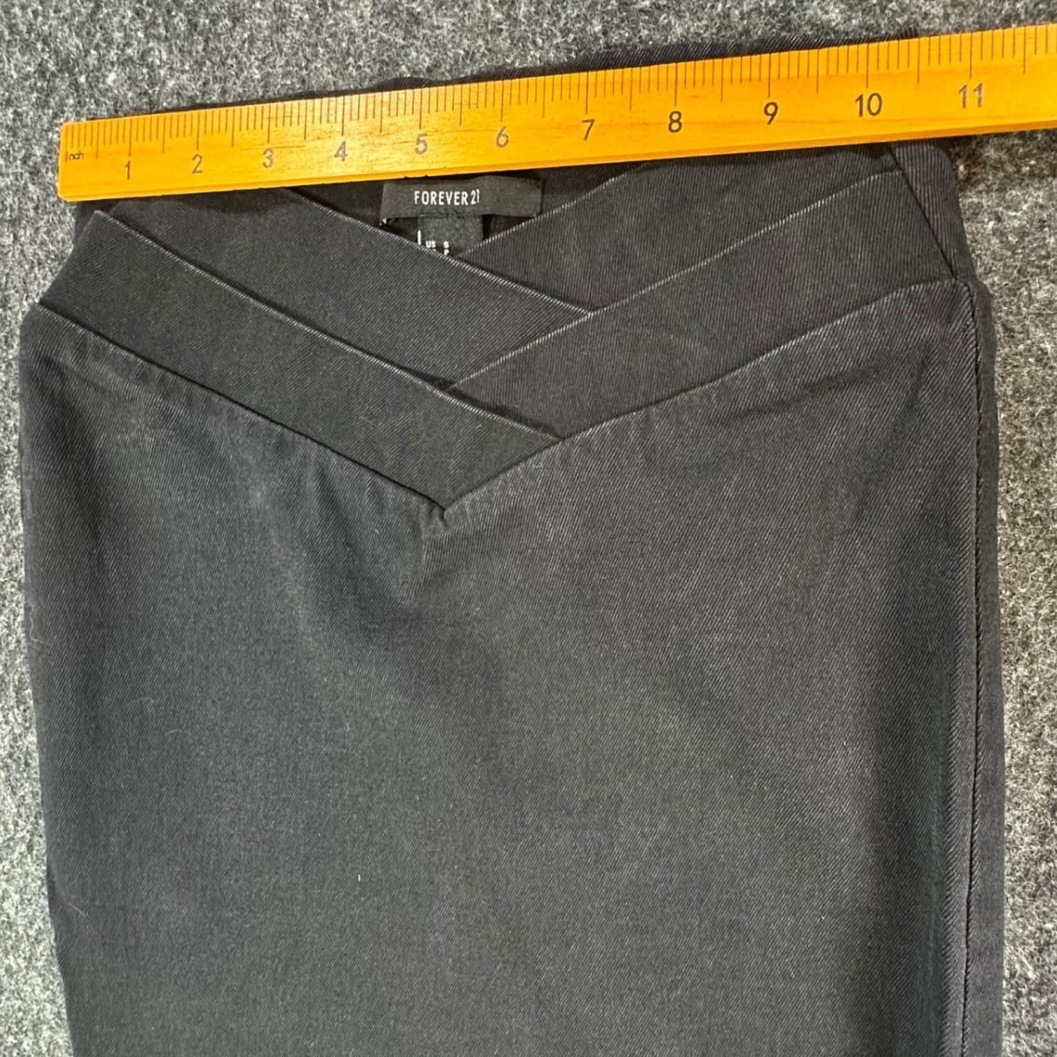 Forever 21 Pencil Skirt Womens S Black Cotton Blend Crossover V-Waist Bodycon - Thumbnail 5