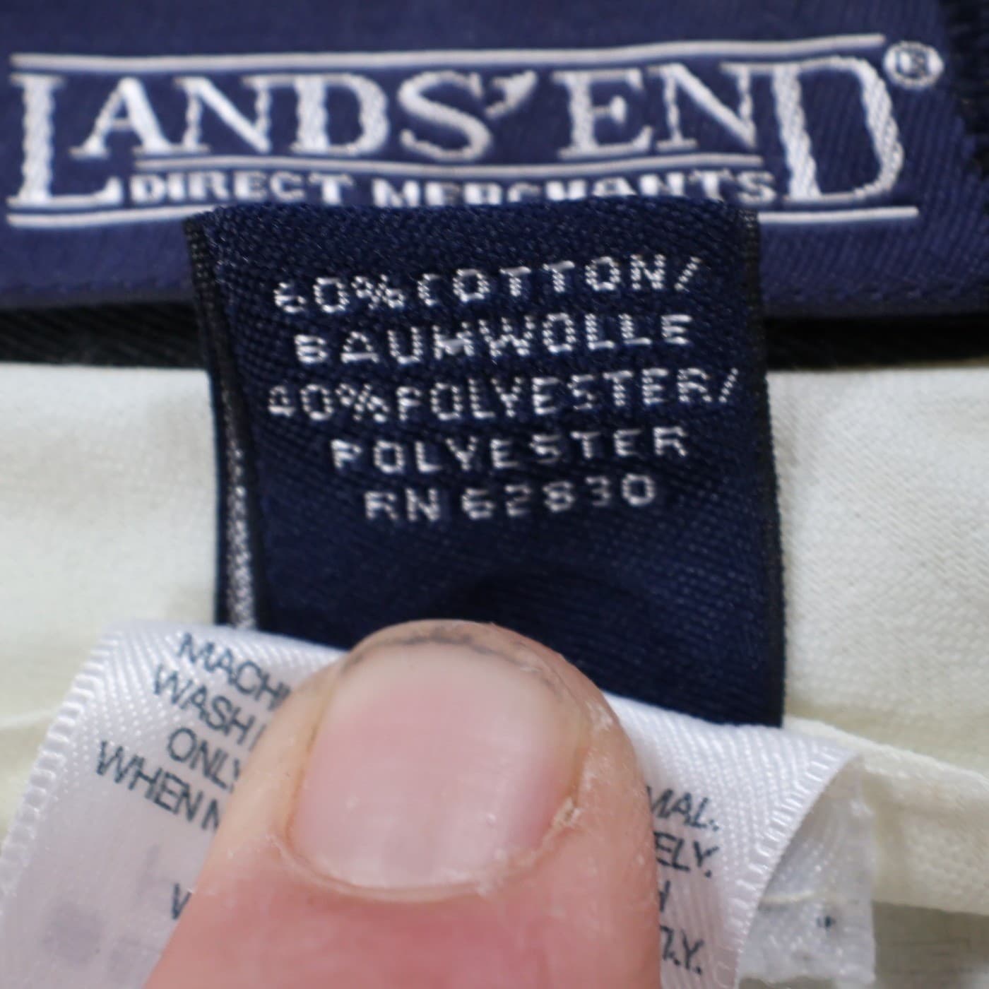 Lands End Pleated Chino Pants Mens 44 Black Excellent Double Pleat - Thumbnail 8