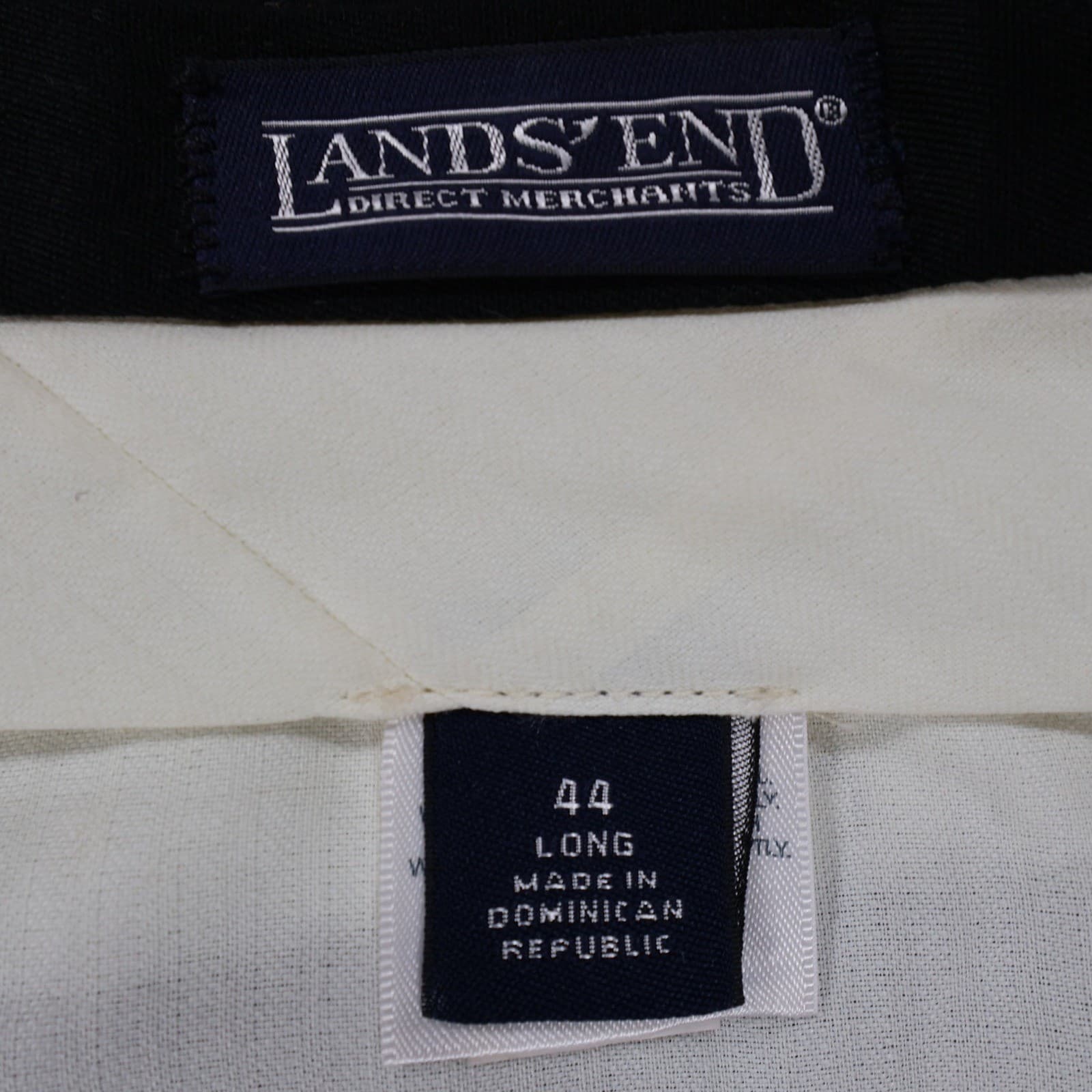Lands End Pleated Chino Pants Mens 44 Black Excellent Double Pleat - Thumbnail 7