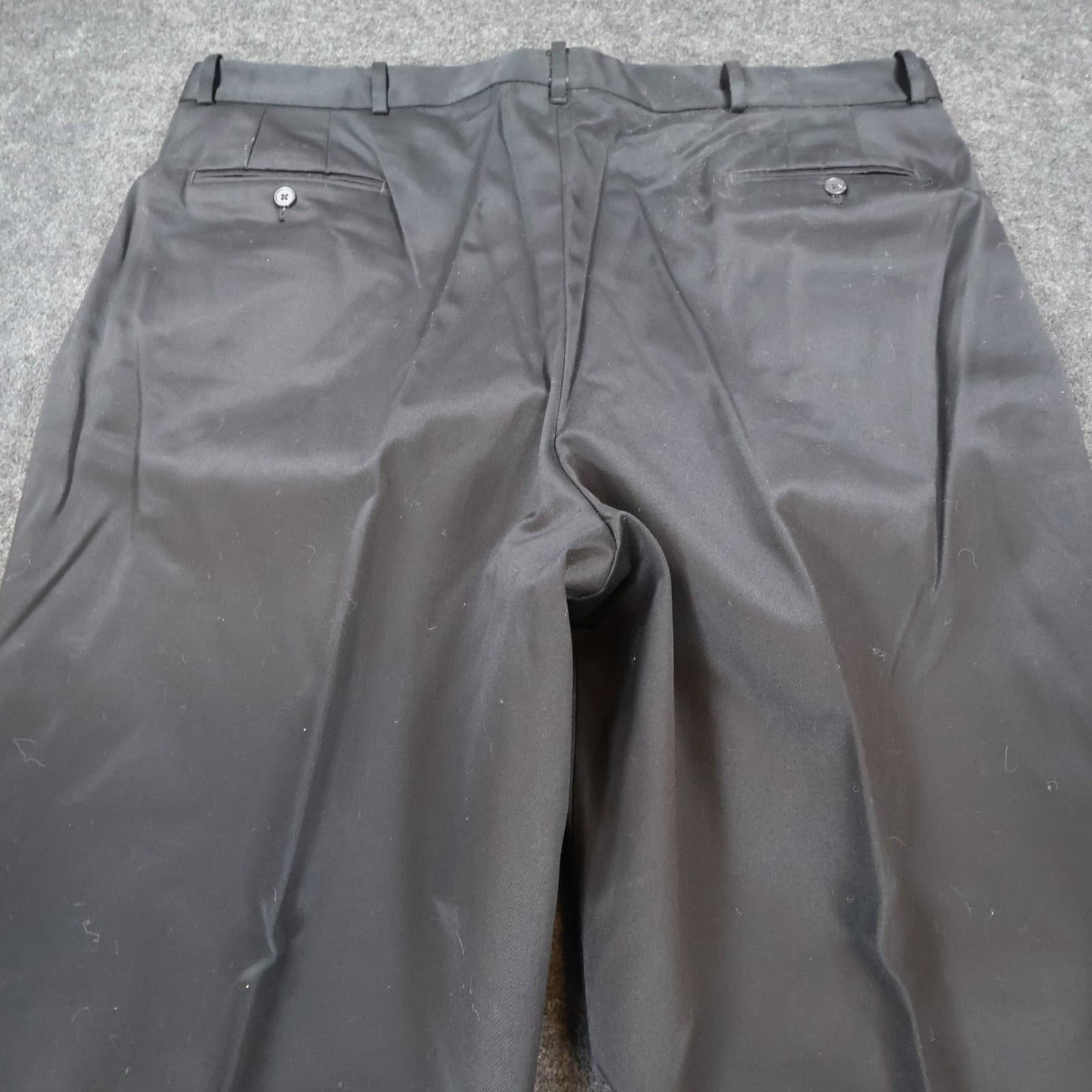 Lands End Pleated Chino Pants Mens 44 Black Excellent Double Pleat - Thumbnail 12