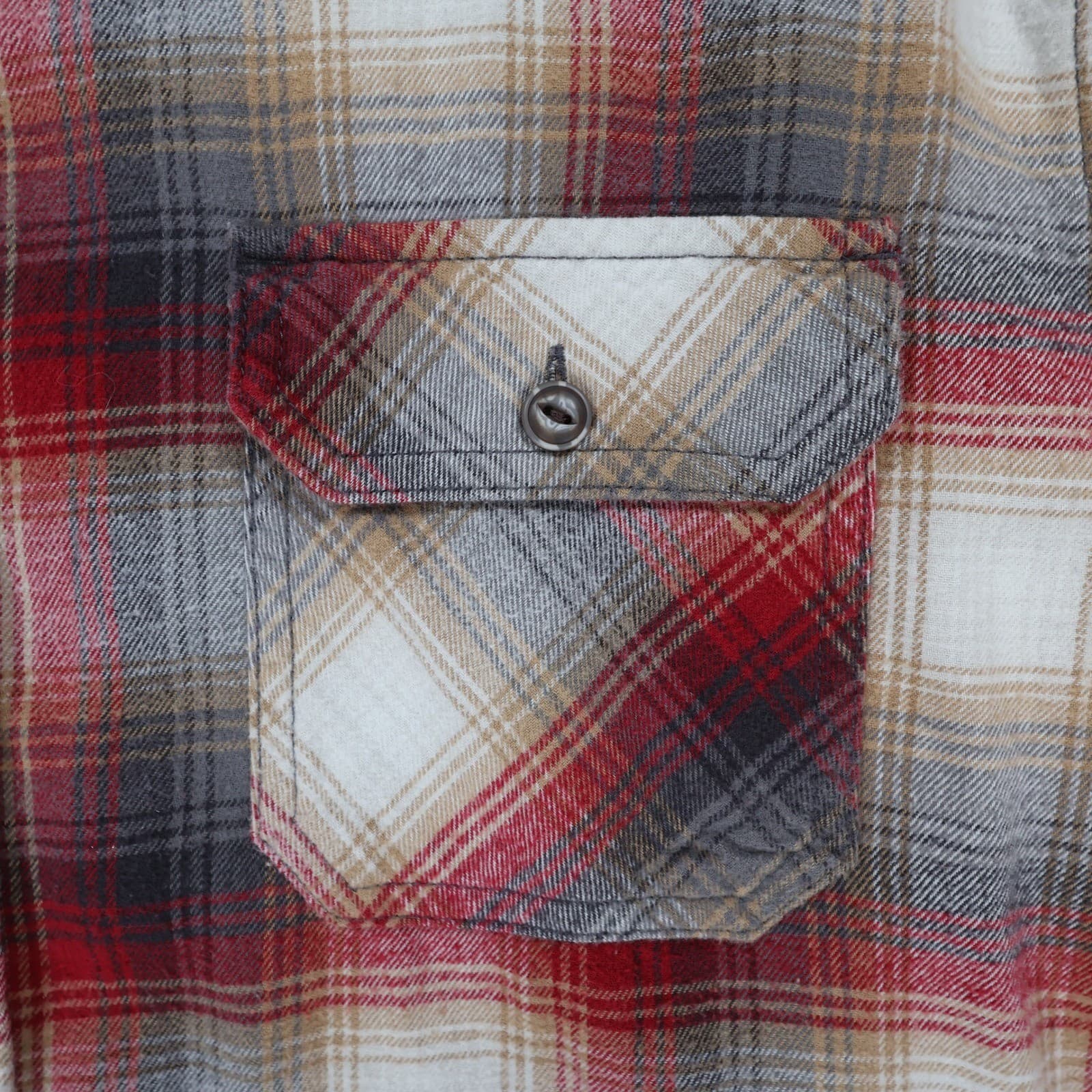 Weatherproof Vintage Flannel Mens L Red Excellent Plaid Button Up - Thumbnail 11