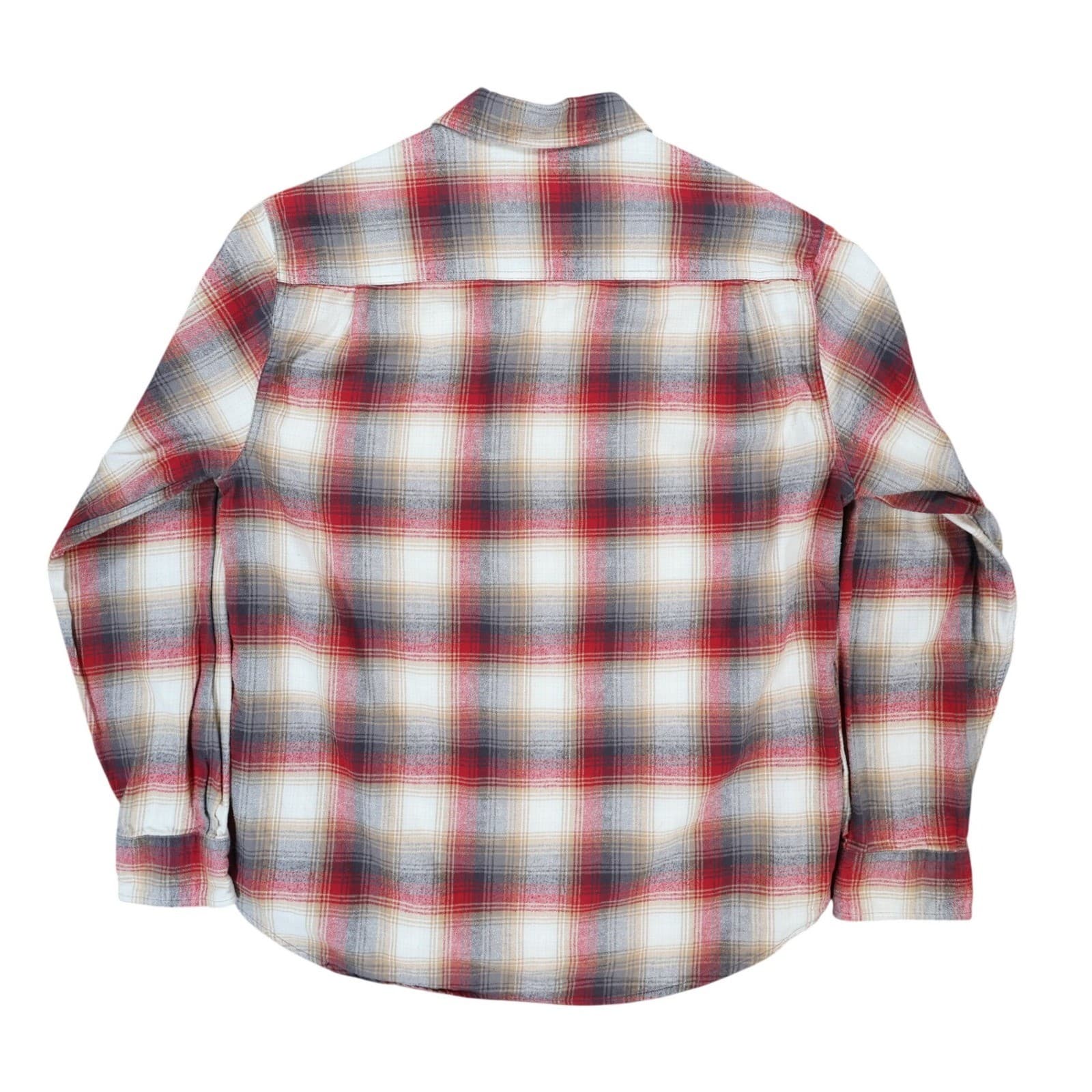 Weatherproof Vintage Flannel Mens L Red Excellent Plaid Button Up - Thumbnail 2