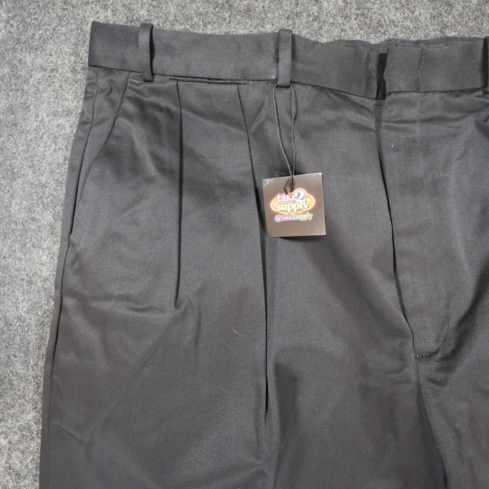 Lands End Pleated Chino Pants Mens 44 Black Excellent Double Pleat - Thumbnail 9