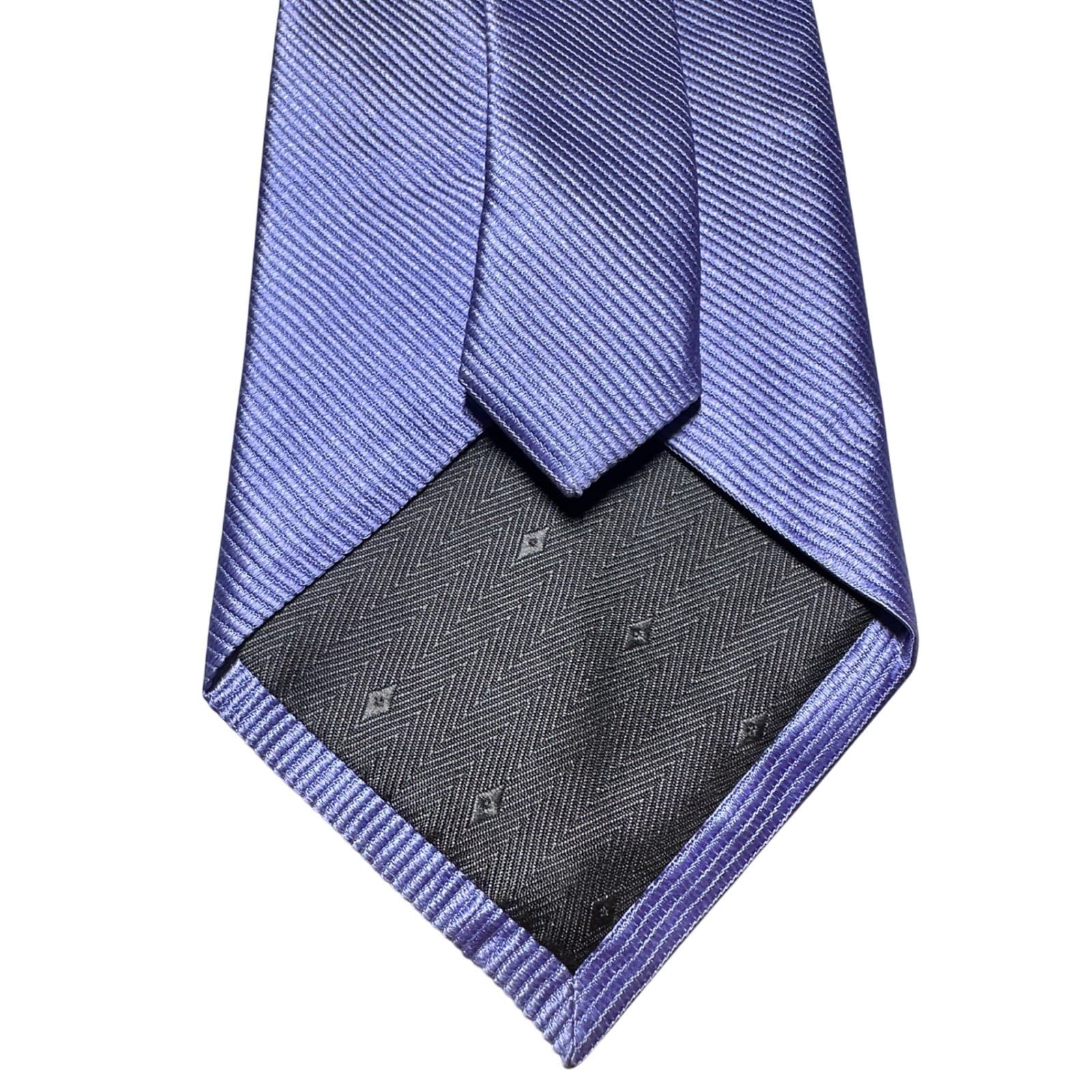 Bachrach Mens Purple Ribbed 100% Silk Handmade Necktie NWT - Thumbnail 3