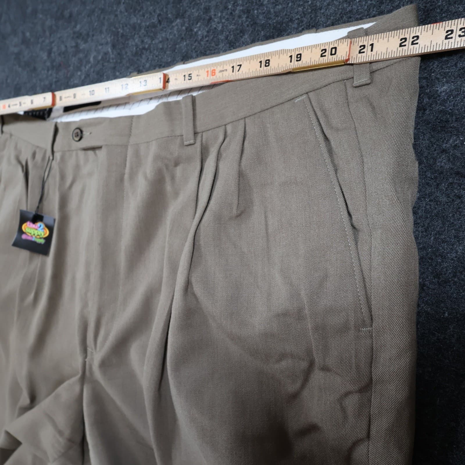 Context Pleated Dress Pants Mens 44 Brown Excellent 100% Wool Made in Canada - Thumbnail 6