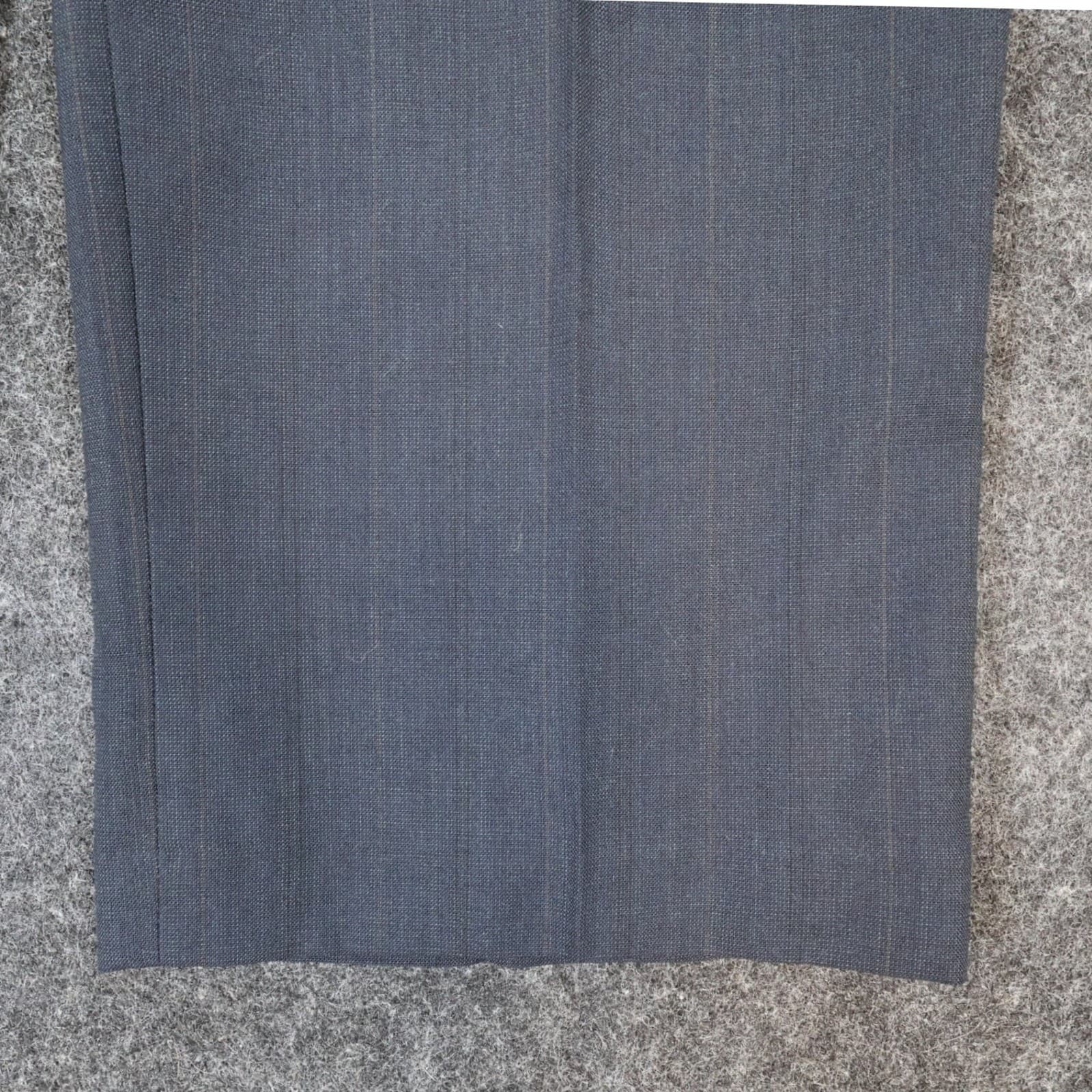 Haggar Dress Pants Mens 36x29 Blue Excellent Pinstripe Pleated - Thumbnail 12
