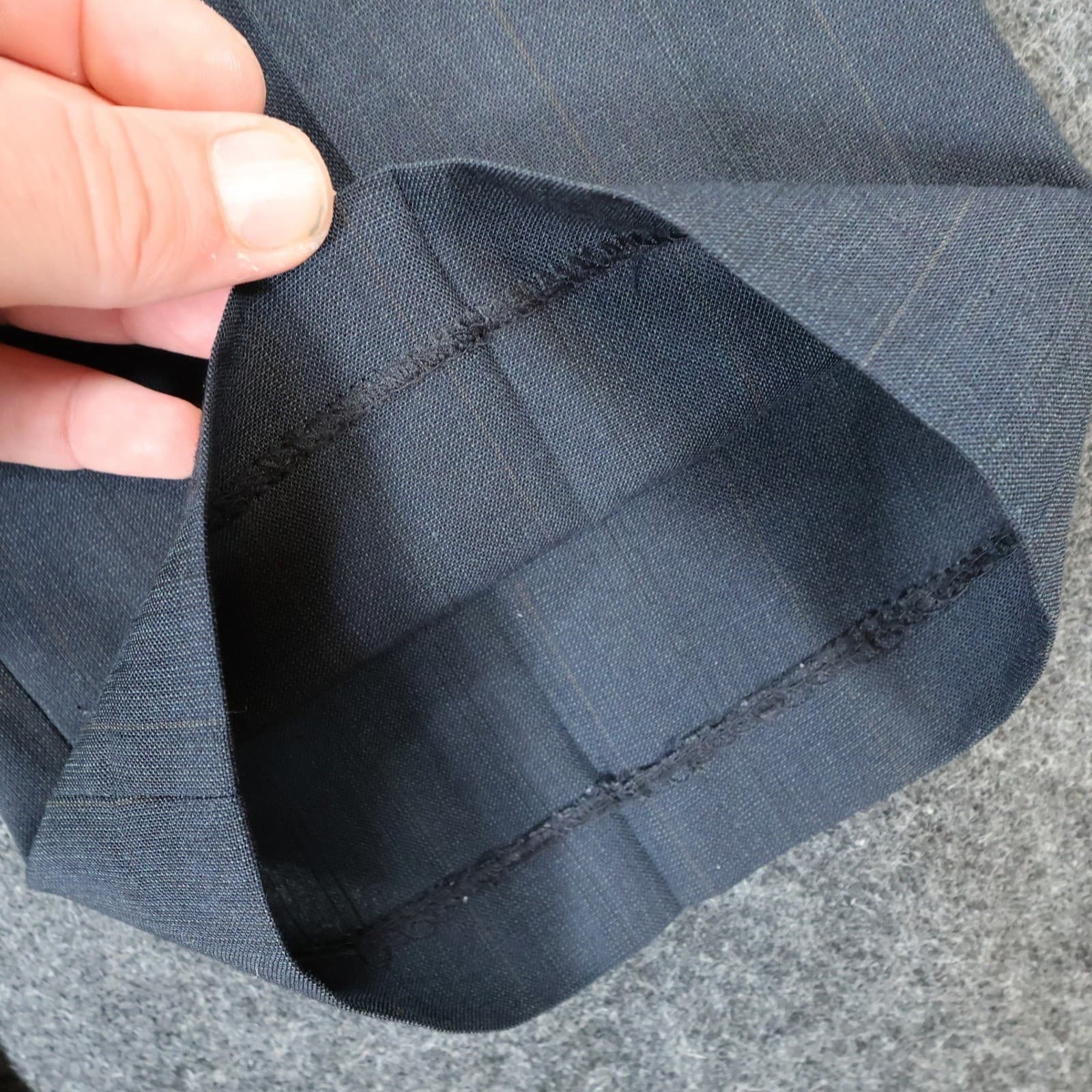 Haggar Dress Pants Mens 36x29 Blue Excellent Pinstripe Pleated - Thumbnail 13