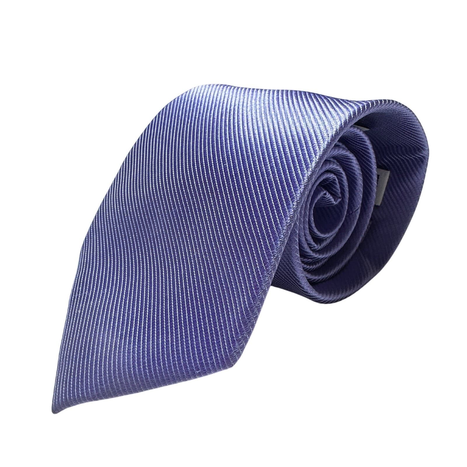 Bachrach Mens Purple Ribbed 100% Silk Handmade Necktie NWT - Thumbnail 4