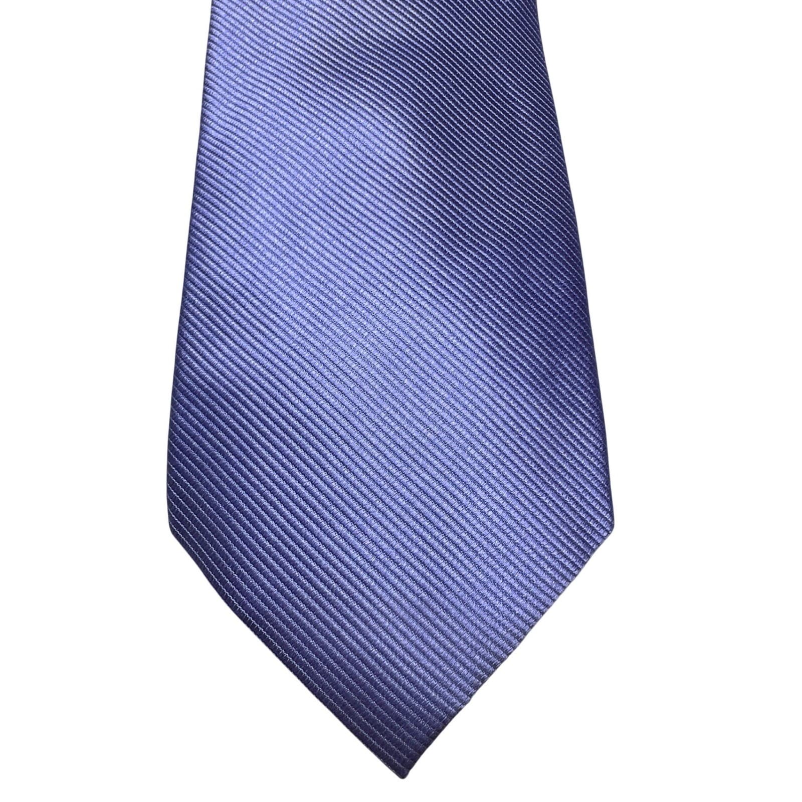 Bachrach Mens Purple Ribbed 100% Silk Handmade Necktie NWT - Thumbnail 2