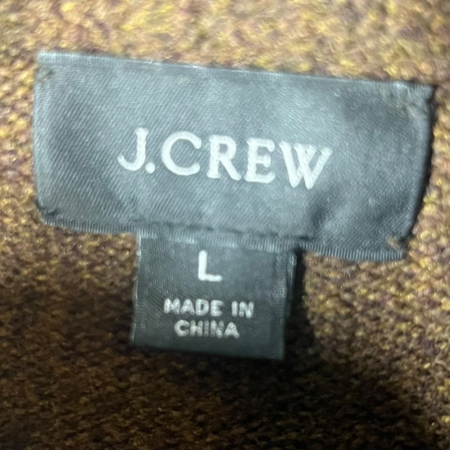 J.Crew Men’s Large Brown Quarter-Button Wool Sweater - Thumbnail 3