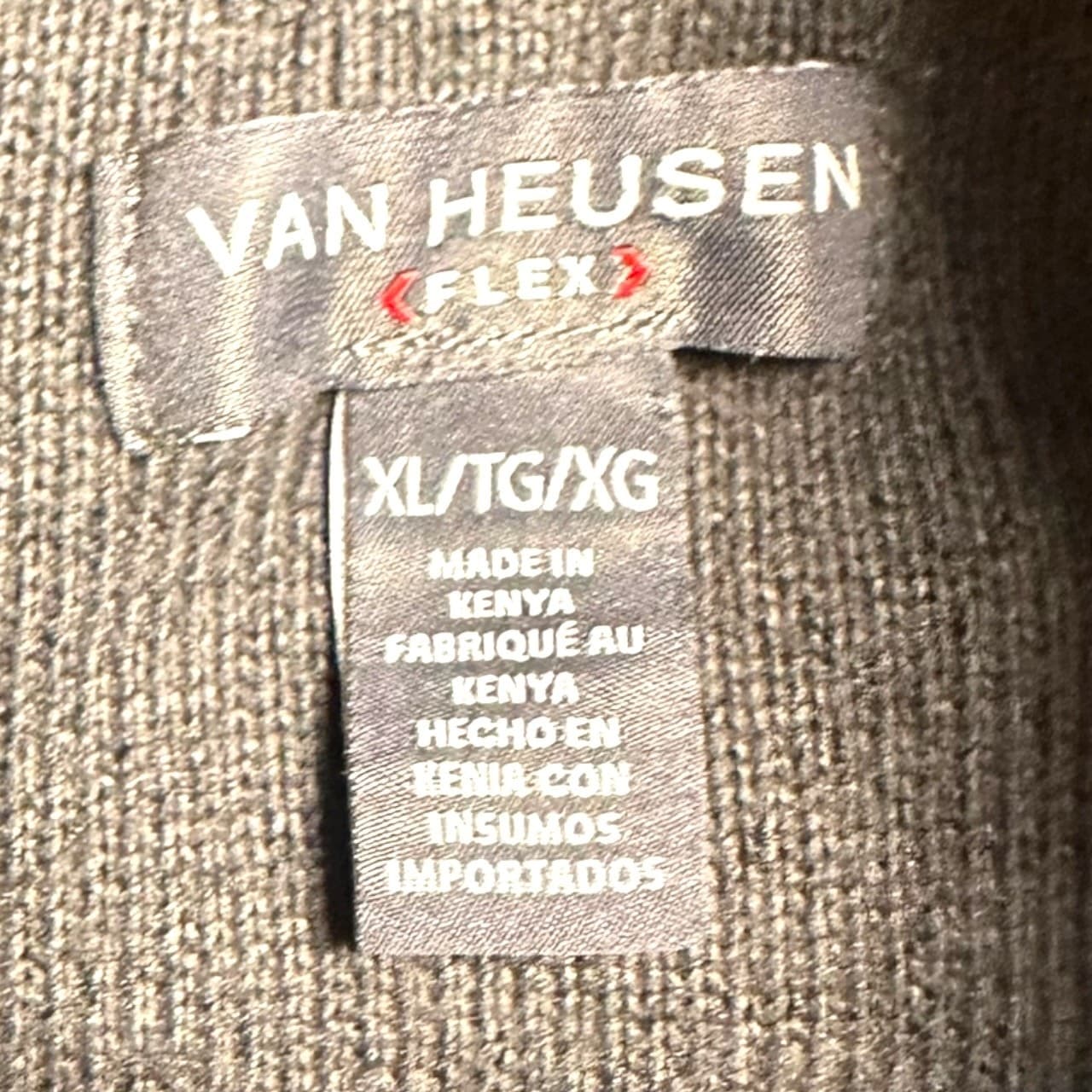 Van Heusen Men’s XL Navy Quarter-Button Textured Pullover Sweater - Thumbnail 4