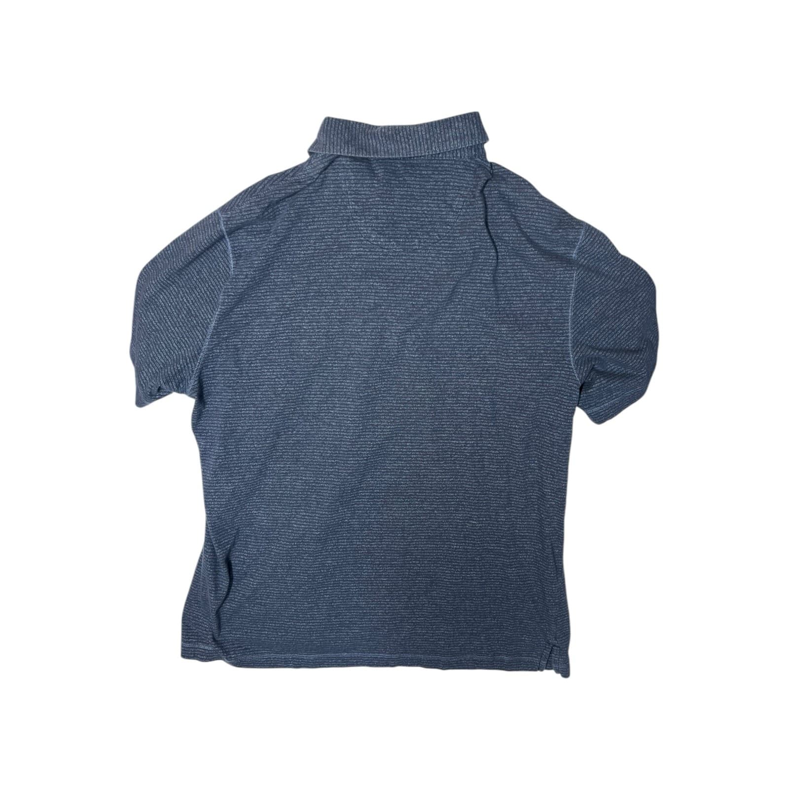 Van Heusen Blue Striped Polo Men's Large – Classic Casual Polo Shirt - Thumbnail 2