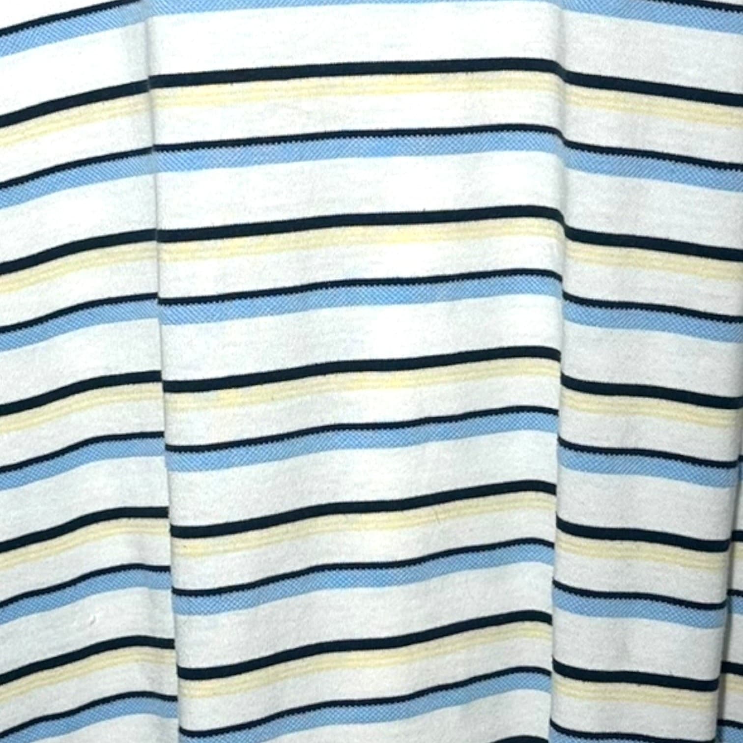 Puritan Mens 2XL Blue Yellow Black Stripe Pocket T Shirt Cotton Polyester Blend - Thumbnail 5