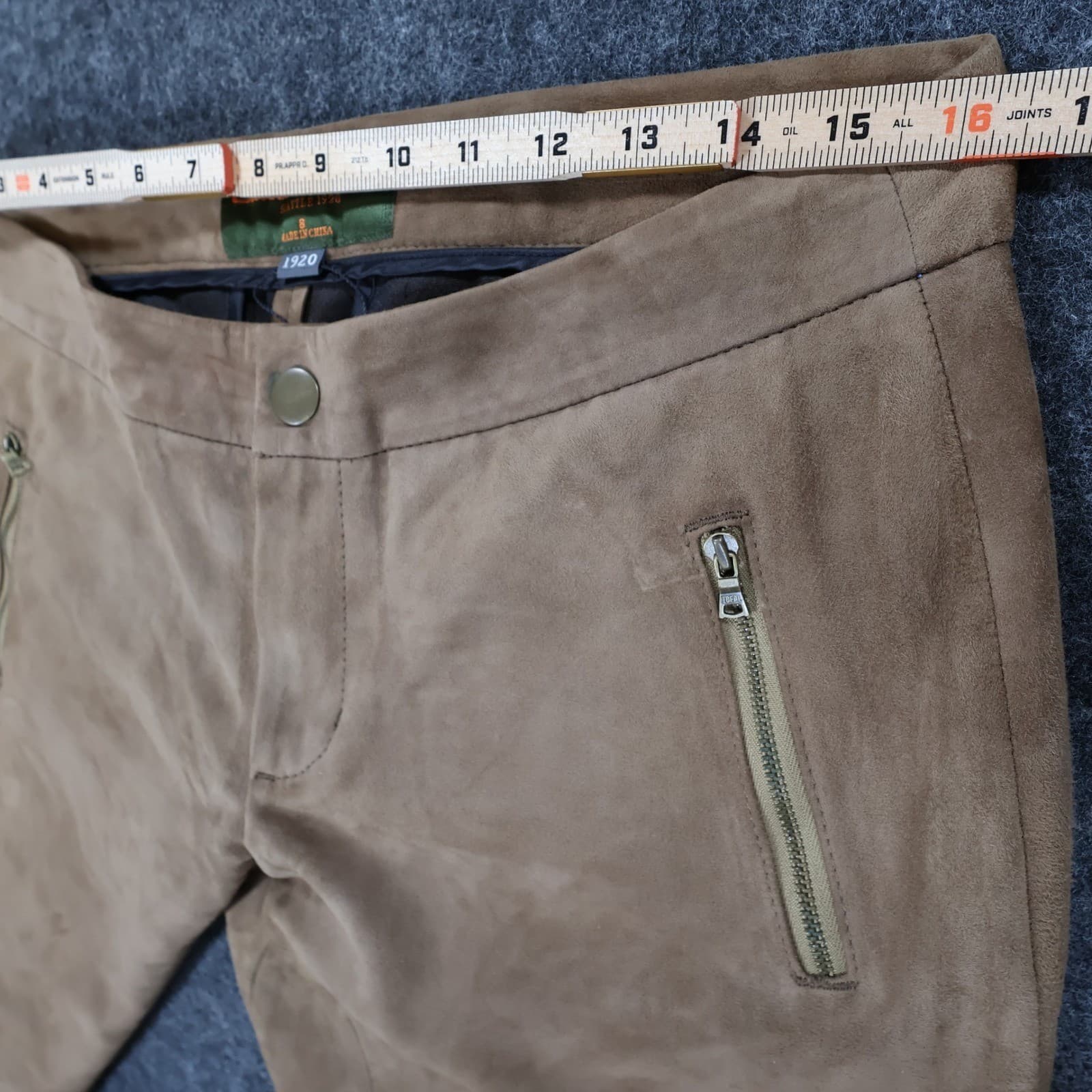 Eddie Bauer Suede Pants Womens 8 Brown Excellent Genuine Goat Leather Moto - Thumbnail 6
