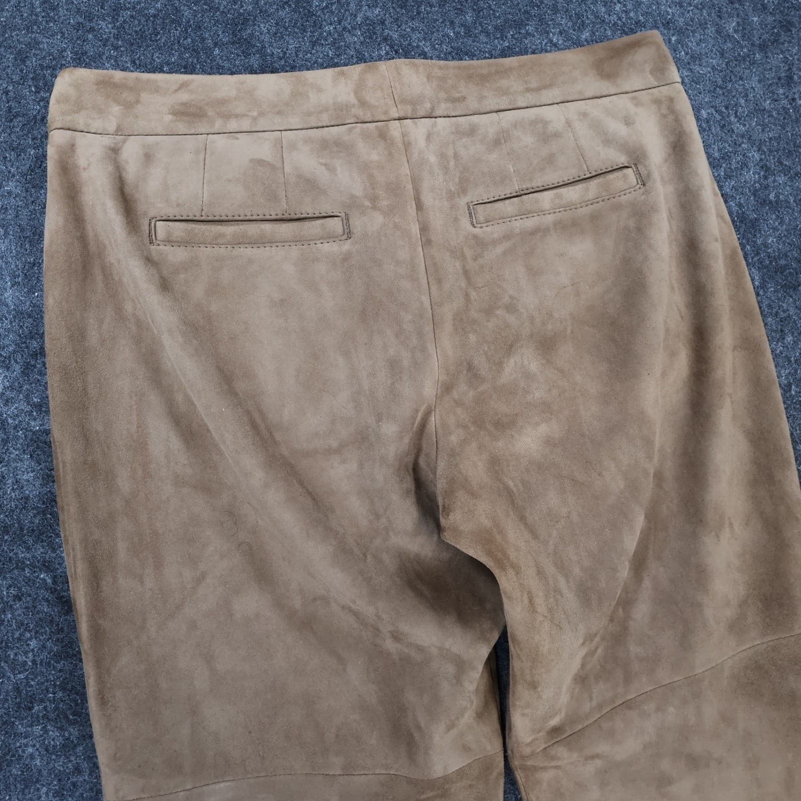Eddie Bauer Suede Pants Womens 8 Brown Excellent Genuine Goat Leather Moto - Thumbnail 11